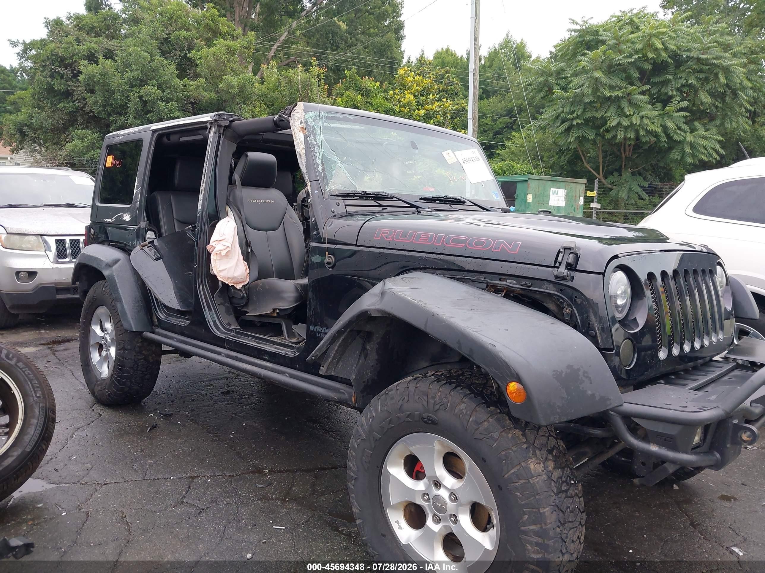 2015 Jeep Wrangler Unlimited Rubicon Black vin: 1C4HJWFGXFL621356