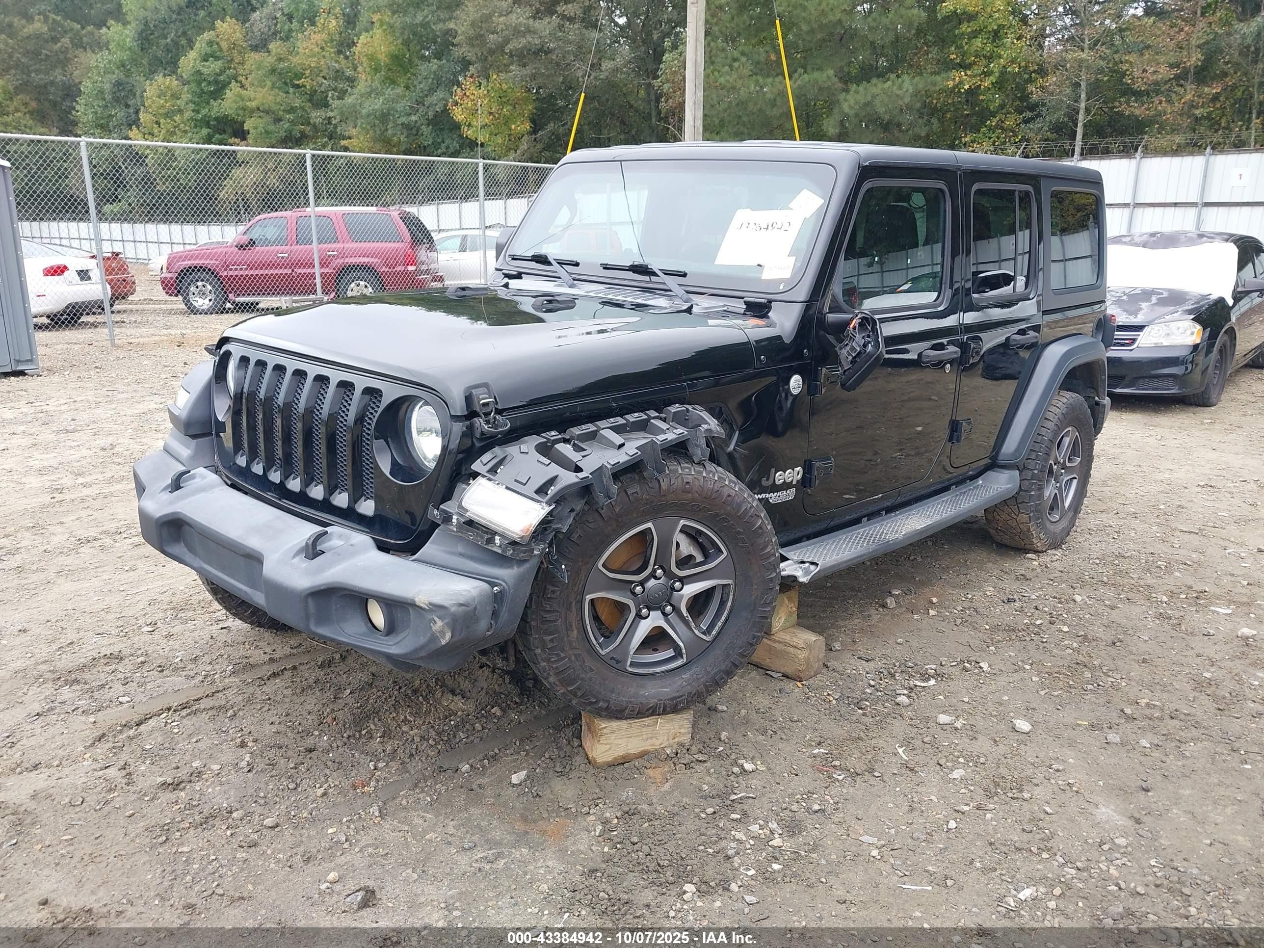 2018 Jeep Wrangler Unlimited Sport S 4x4 Черный vin: 1C4HJXDG3JW109874