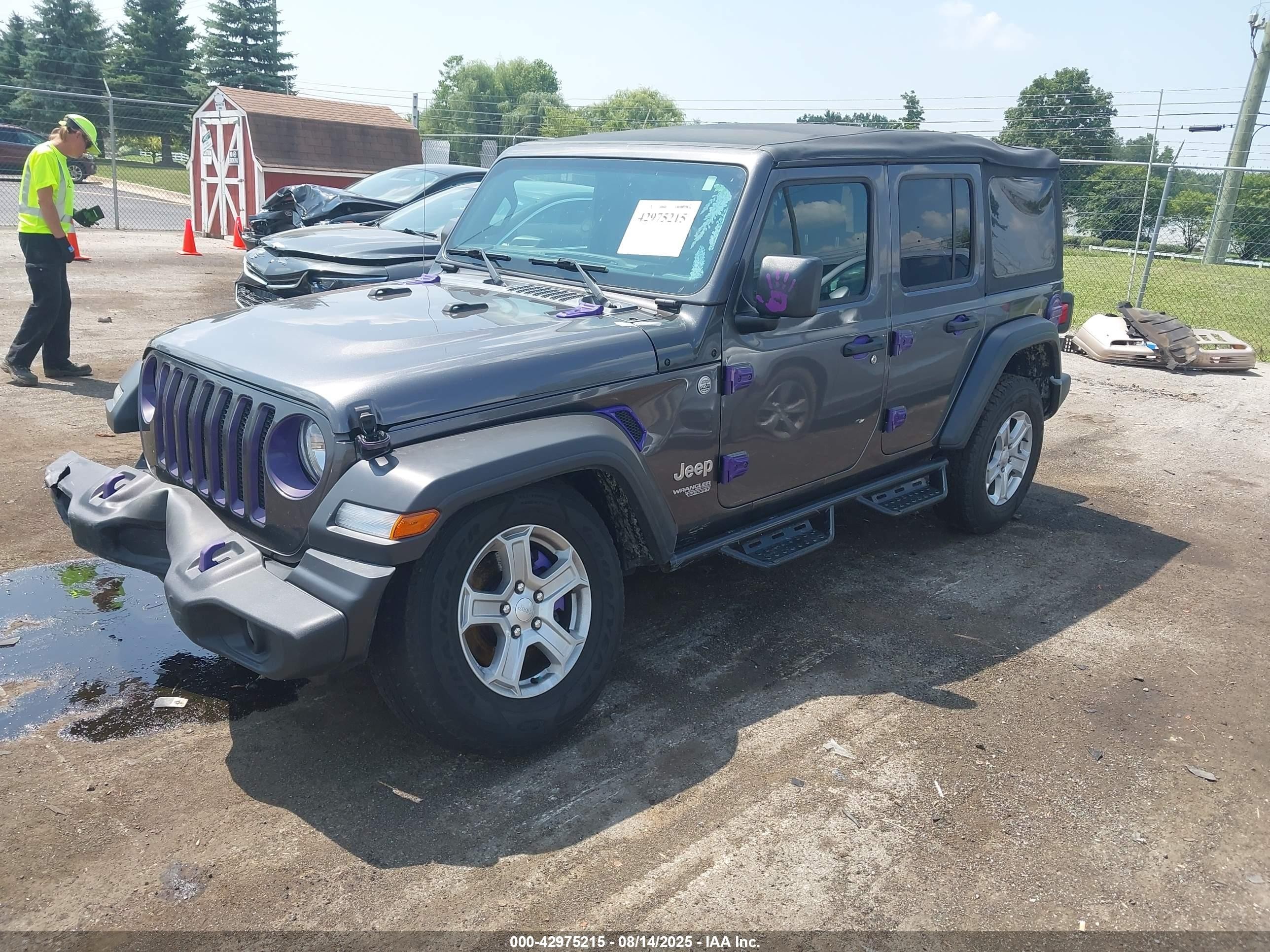 2018 Jeep Wrangler Unlimited Sport S 4x4 Серый vin: 1C4HJXDG3JW227102