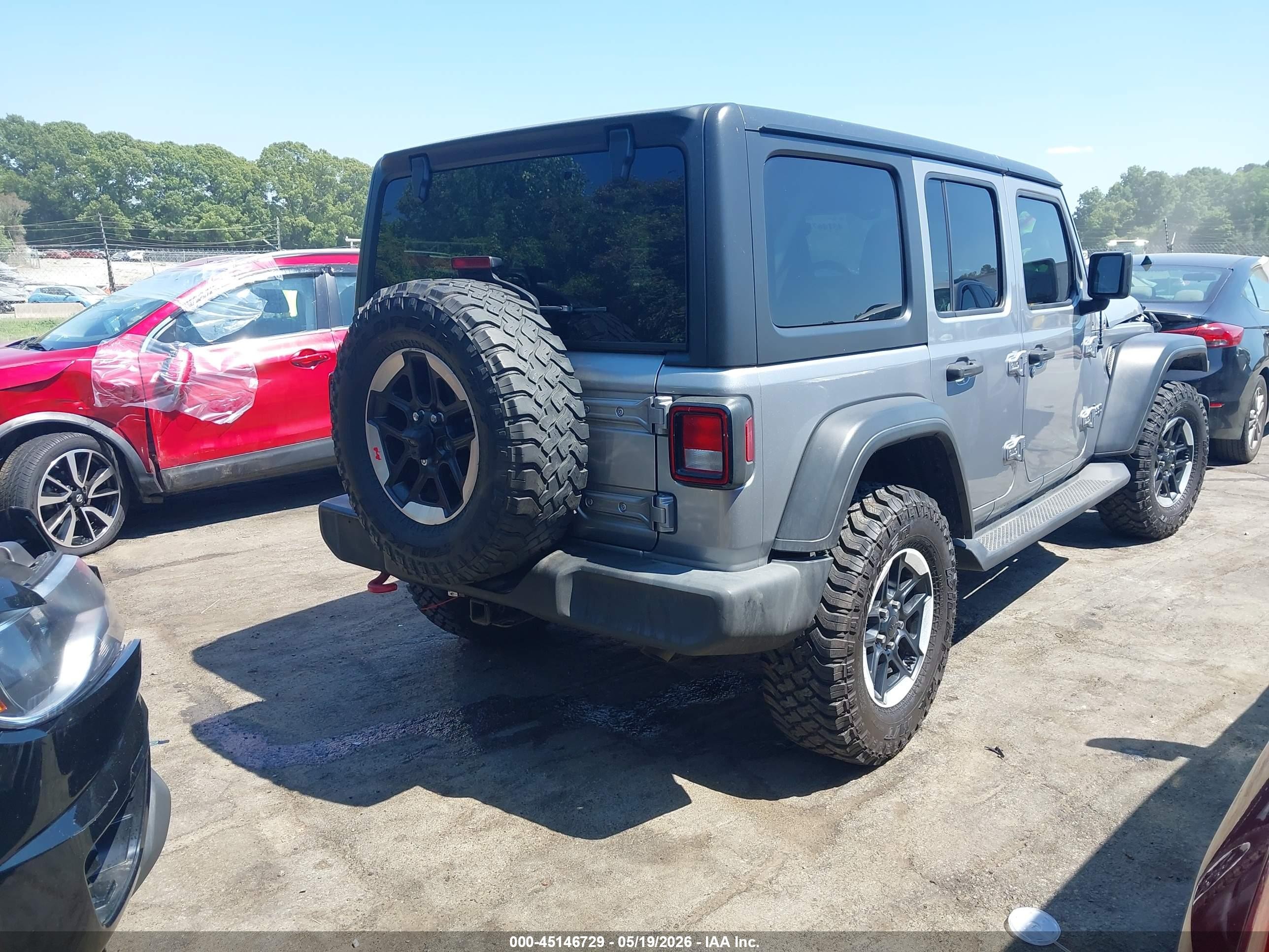 2020 Jeep Wrangler Unlimited Sport 4x4 Gray vin: 1C4HJXDG3LW105083