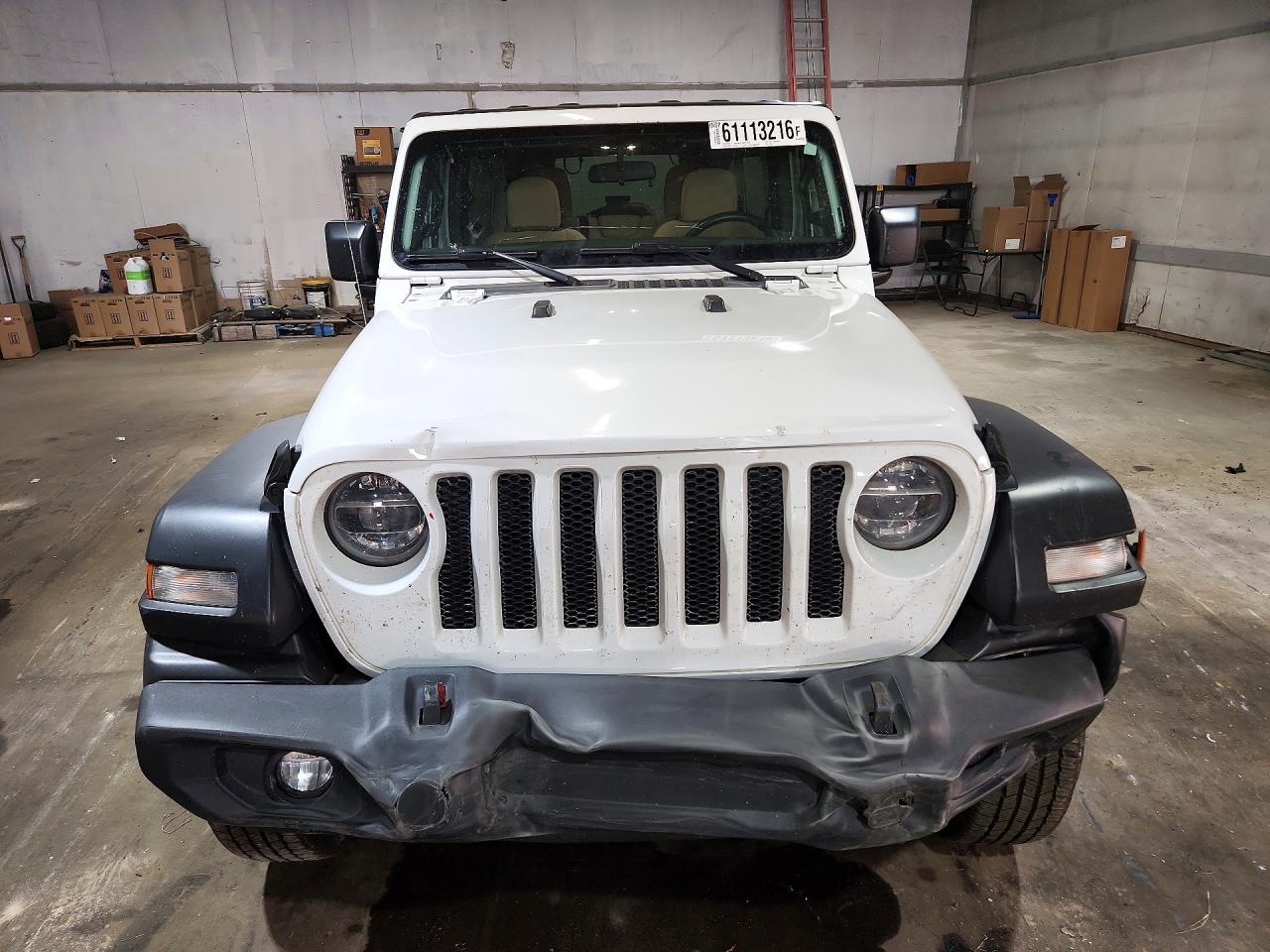 2021 Jeep Wrangler Unlimited Sport White vin: 1C4HJXDG3MW721397