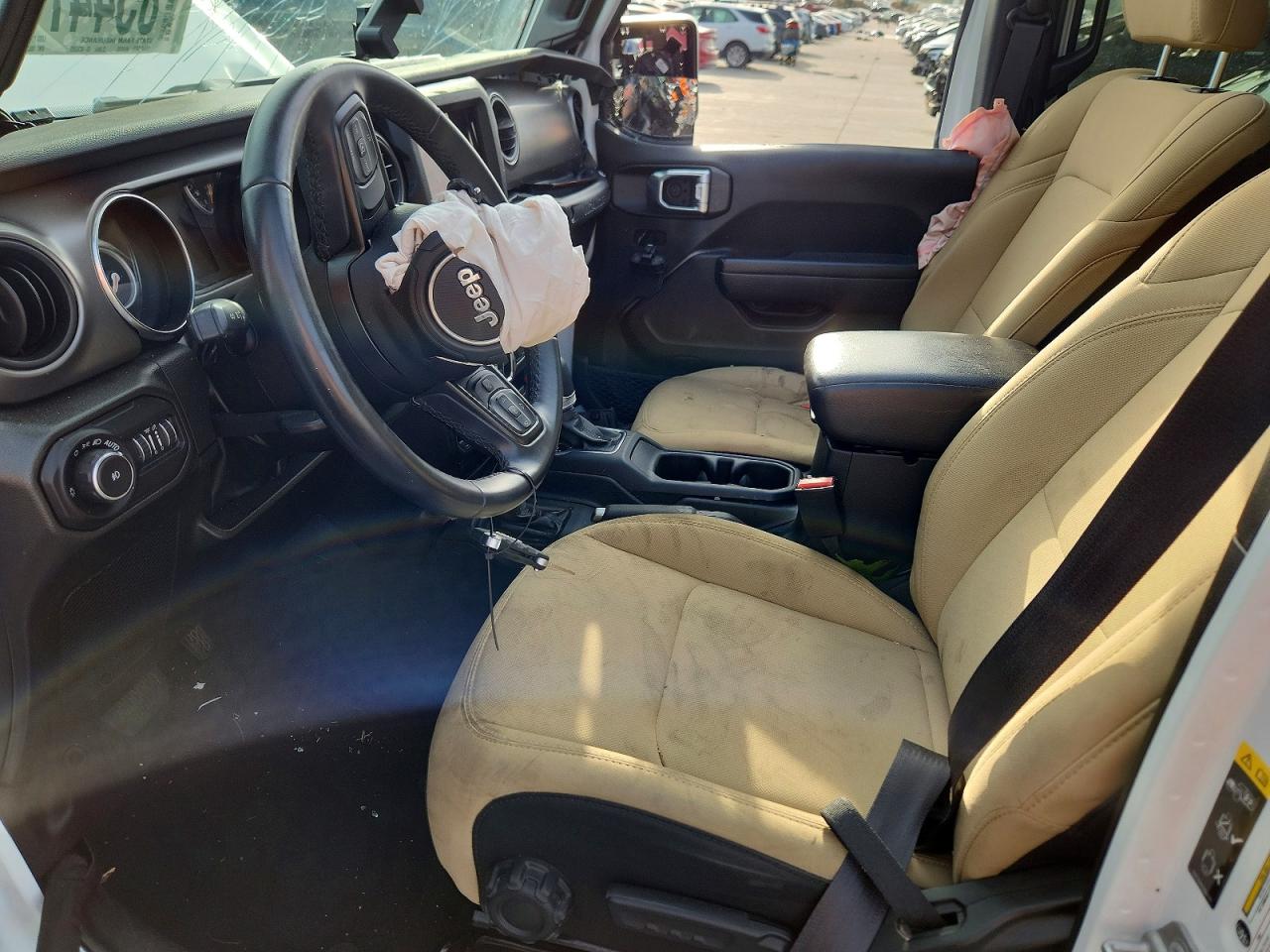 2022 Jeep Wrangler Unlimited Sport White vin: 1C4HJXDG3NW165206