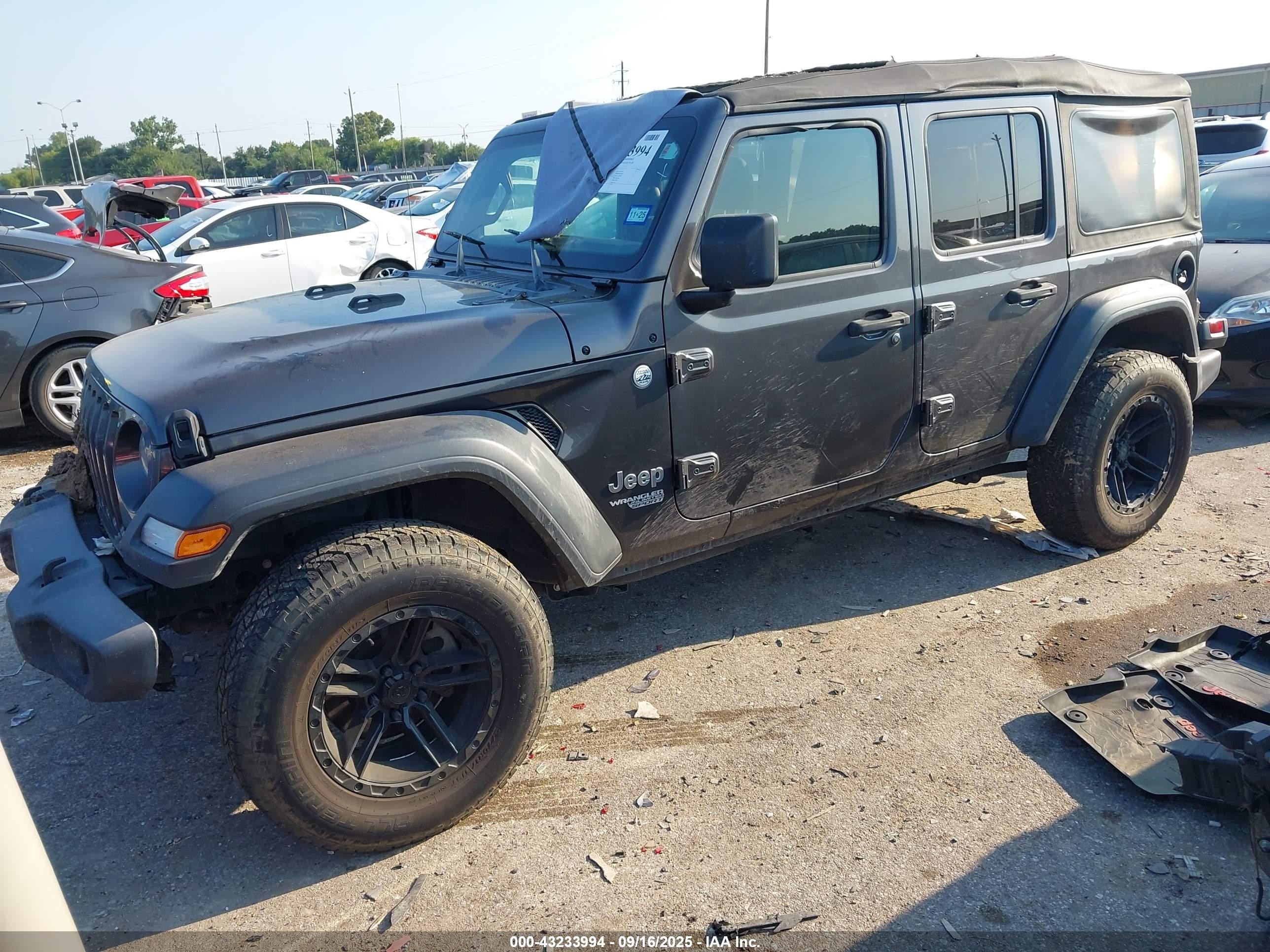 2018 Jeep Wrangler Unlimited Sport S 4x4 Black vin: 1C4HJXDG4JW166682