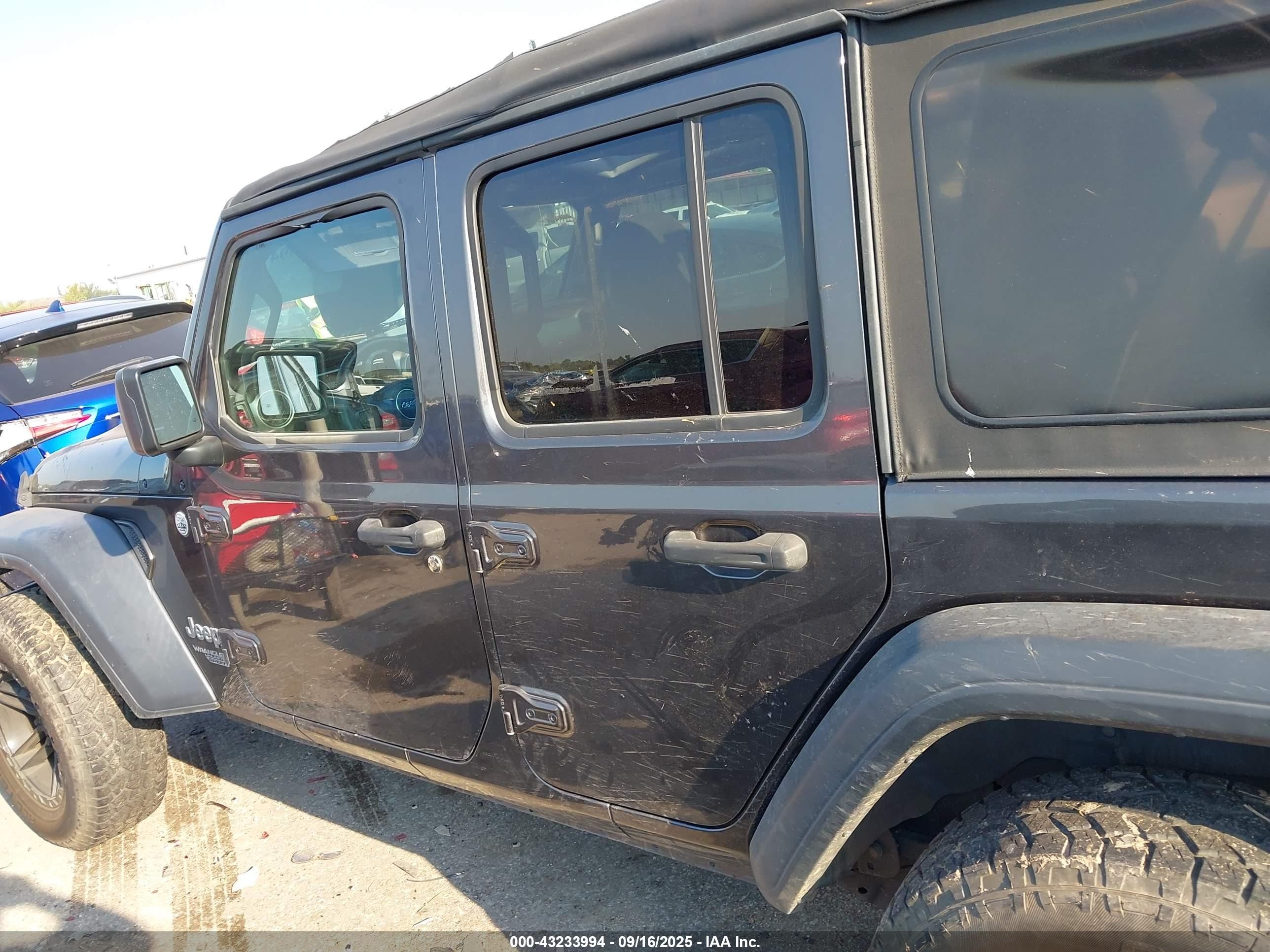 2018 Jeep Wrangler Unlimited Sport S 4x4 Black vin: 1C4HJXDG4JW166682