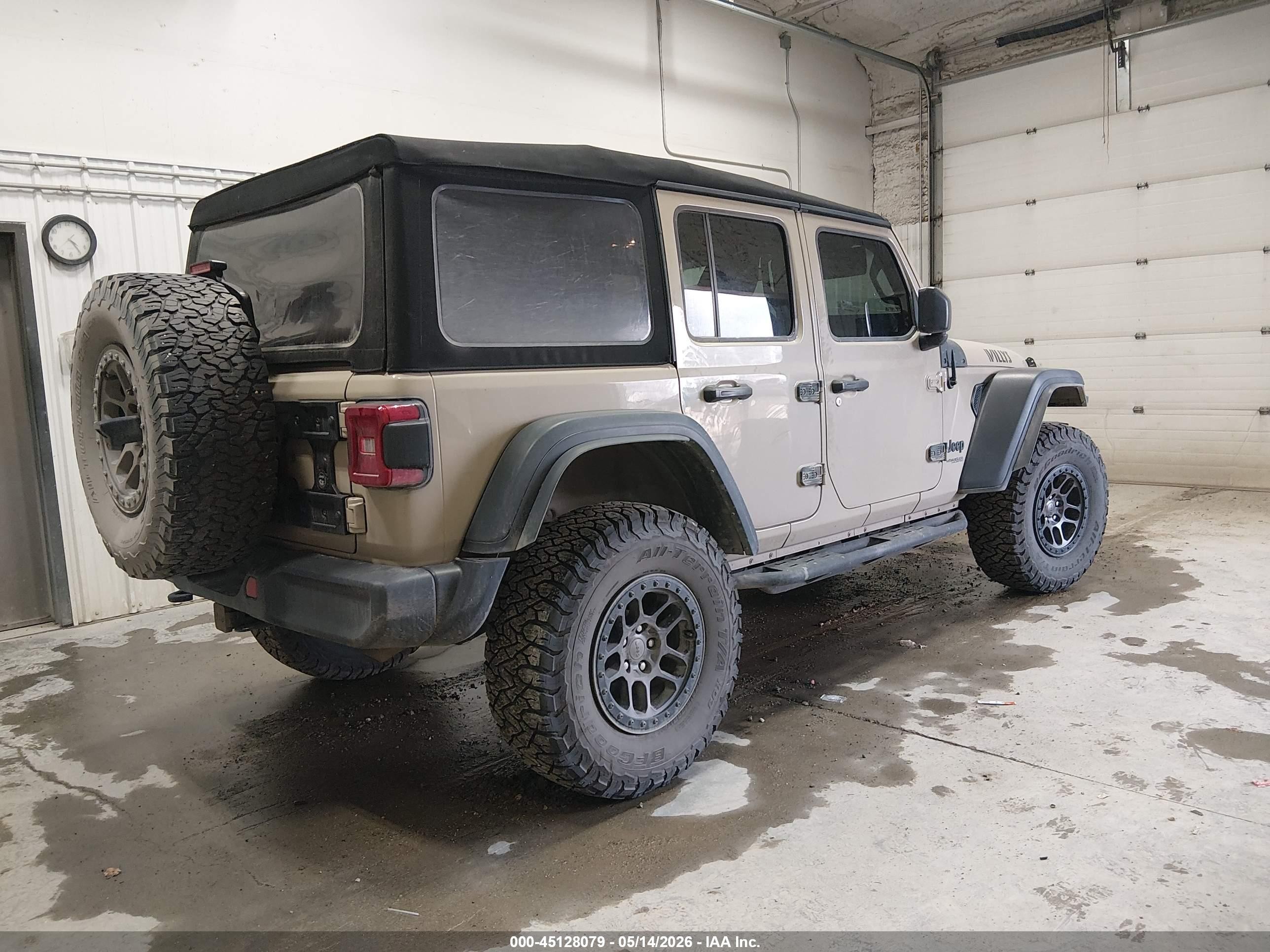2022 Jeep Wrangler Unlimited Willys 4x4 Tan vin: 1C4HJXDG4NW219919