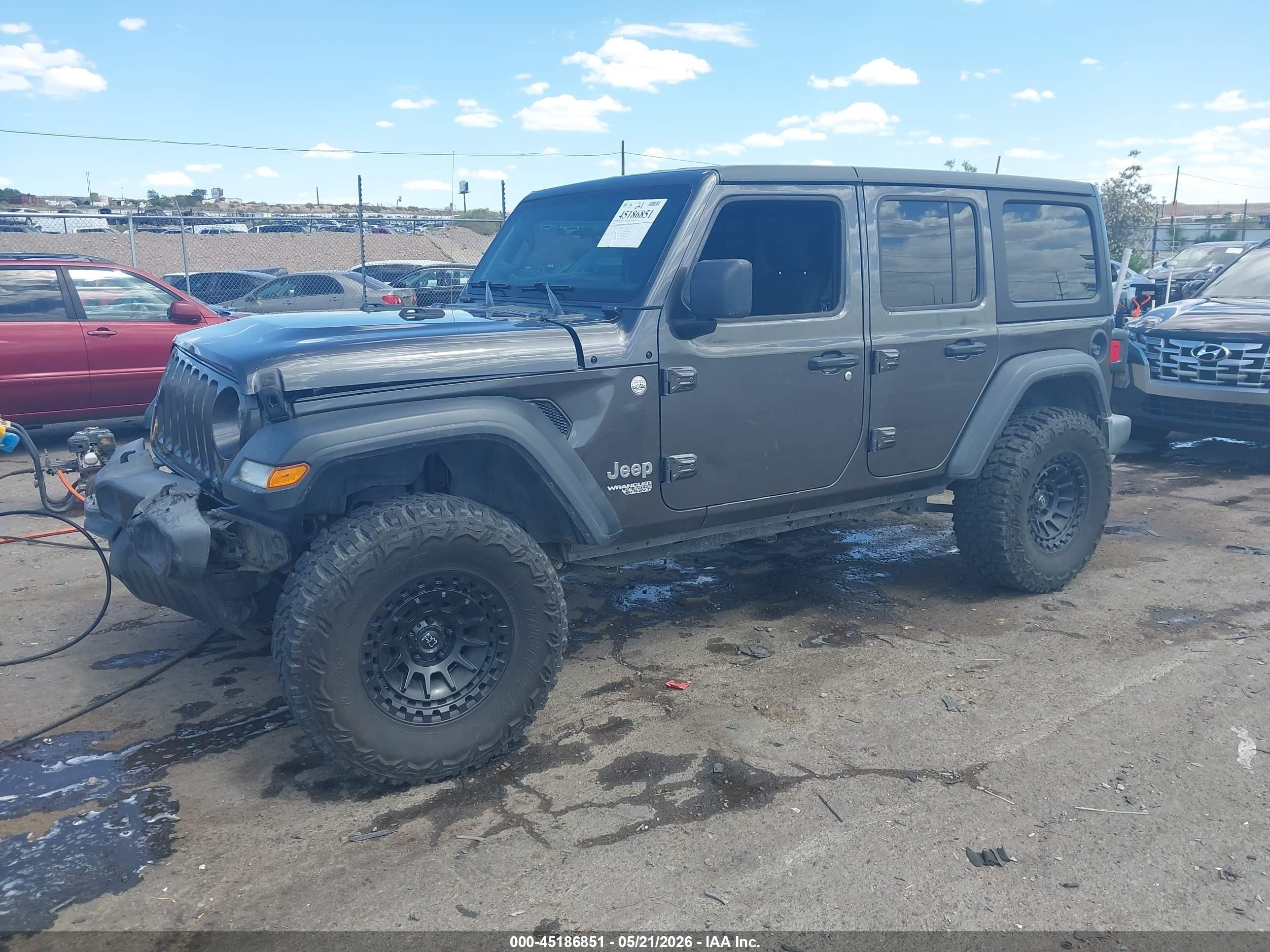 2018 Jeep Wrangler Unlimited Sport S 4x4 Gray vin: 1C4HJXDG7JW162710