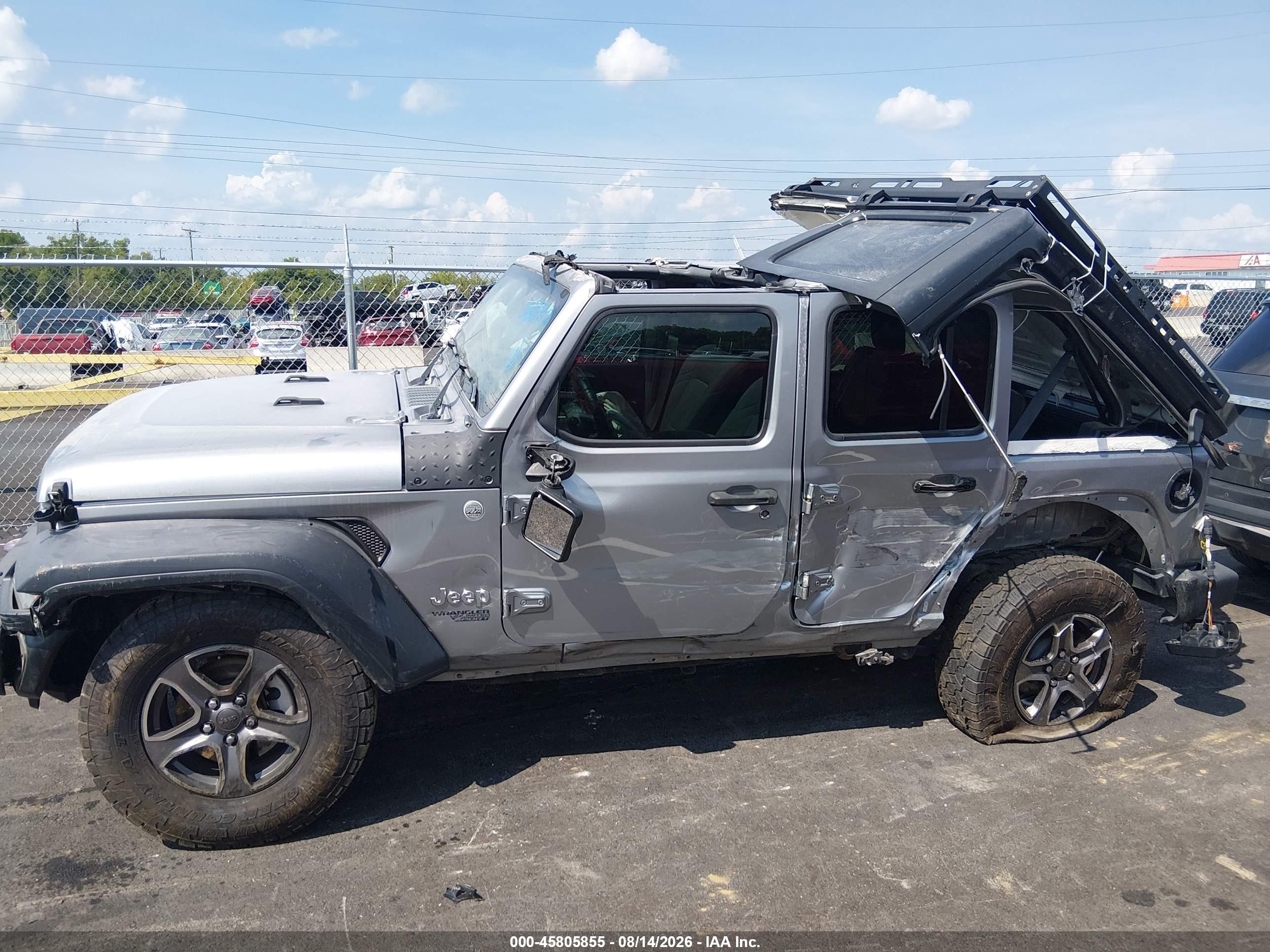 2018 Jeep Wrangler Unlimited Sport S 4x4 Gray vin: 1C4HJXDG7JW220900