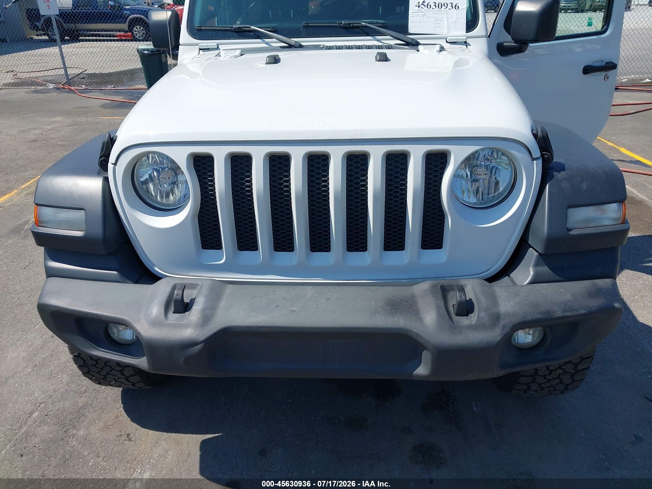 2019 Jeep Wrangler Unlimited Sport S 4x4 White vin: 1C4HJXDGXKW573052