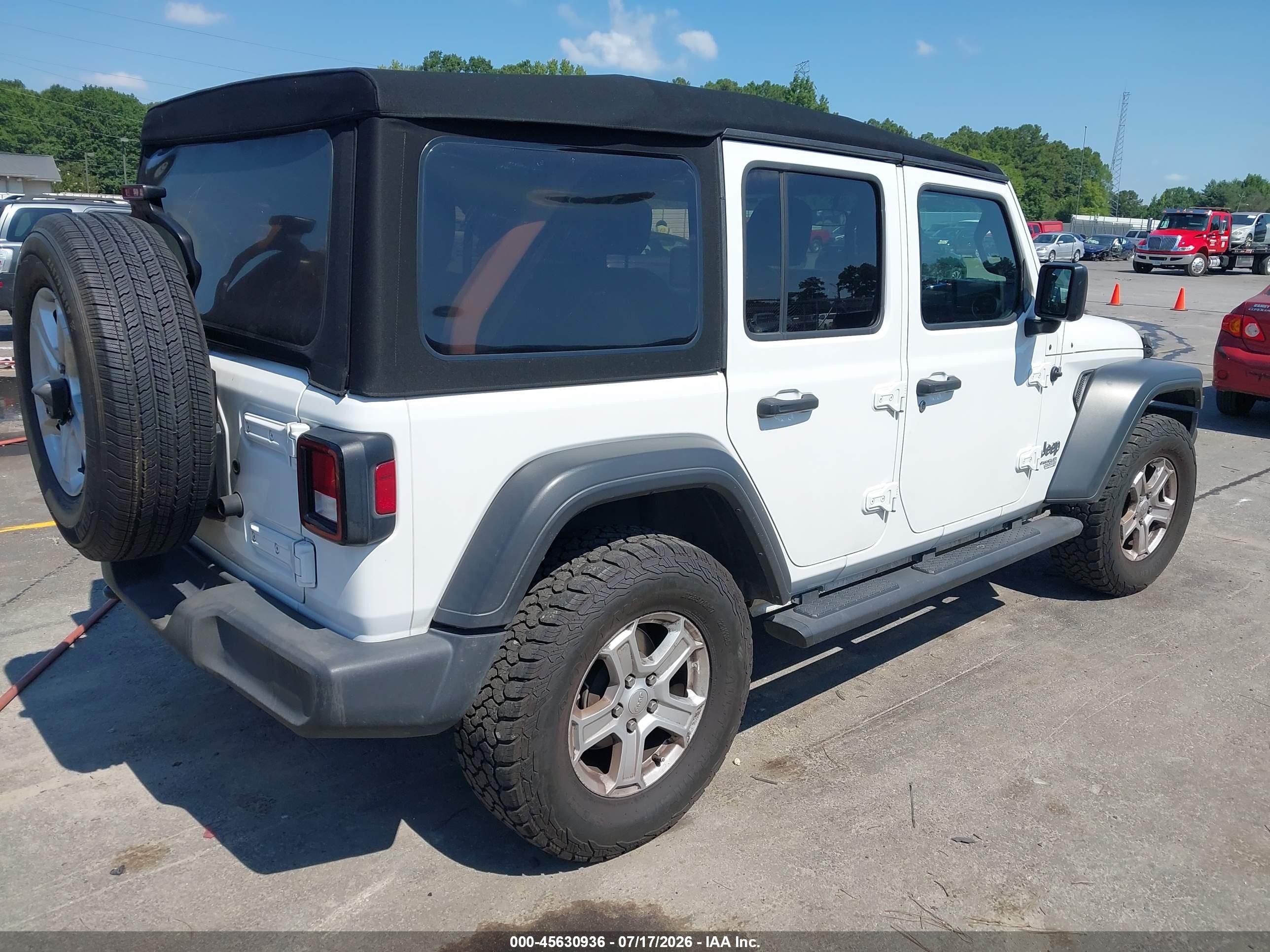2019 Jeep Wrangler Unlimited Sport S 4x4 White vin: 1C4HJXDGXKW573052