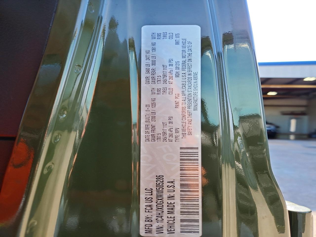 2021 Jeep Wrangler Unlimited Sport Green vin: 1C4HJXDGXMW505286