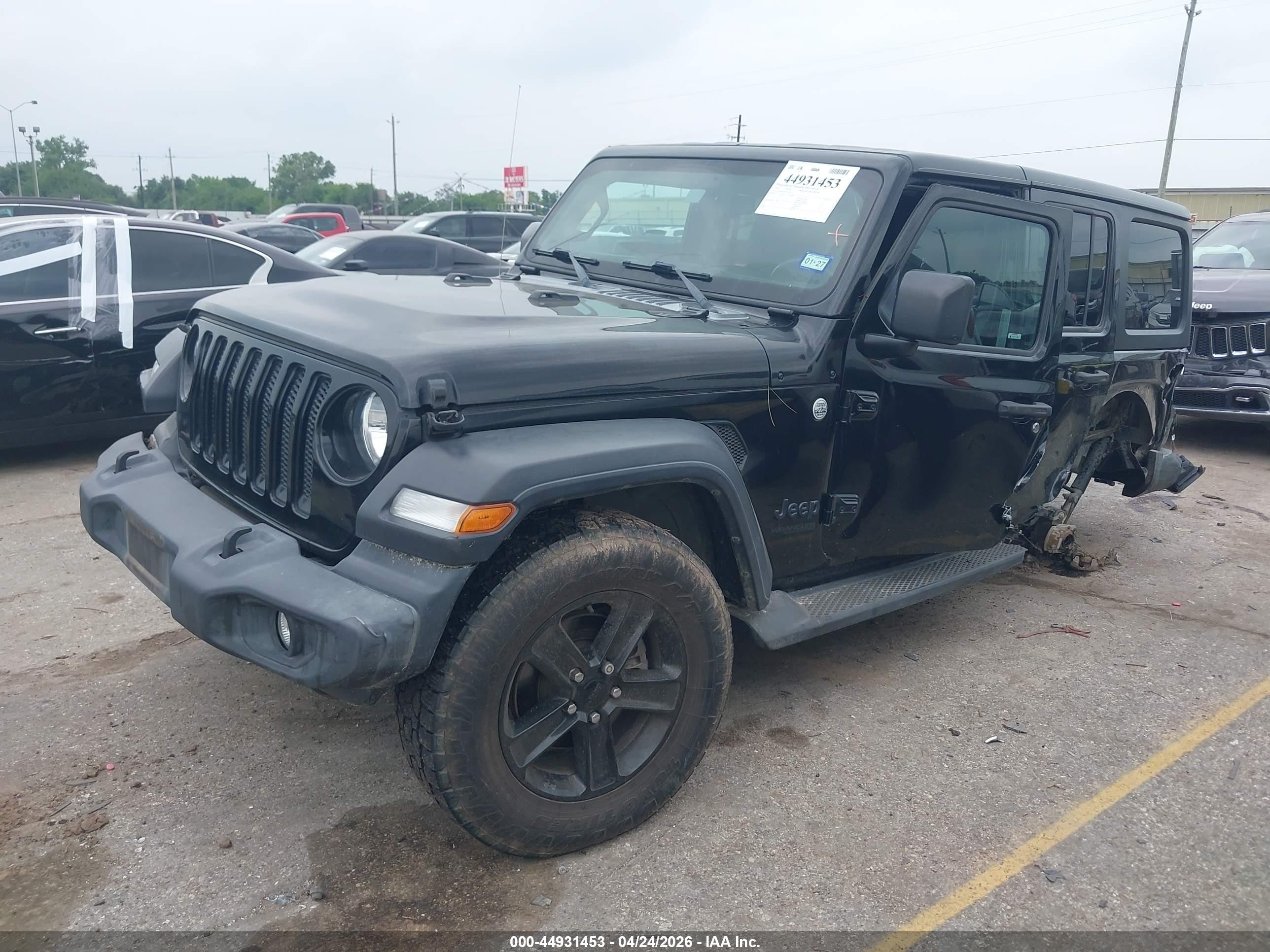 2020 Jeep Wrangler Unlimited Sport Altitude 4x4 Black vin: 1C4HJXDN0LW154207