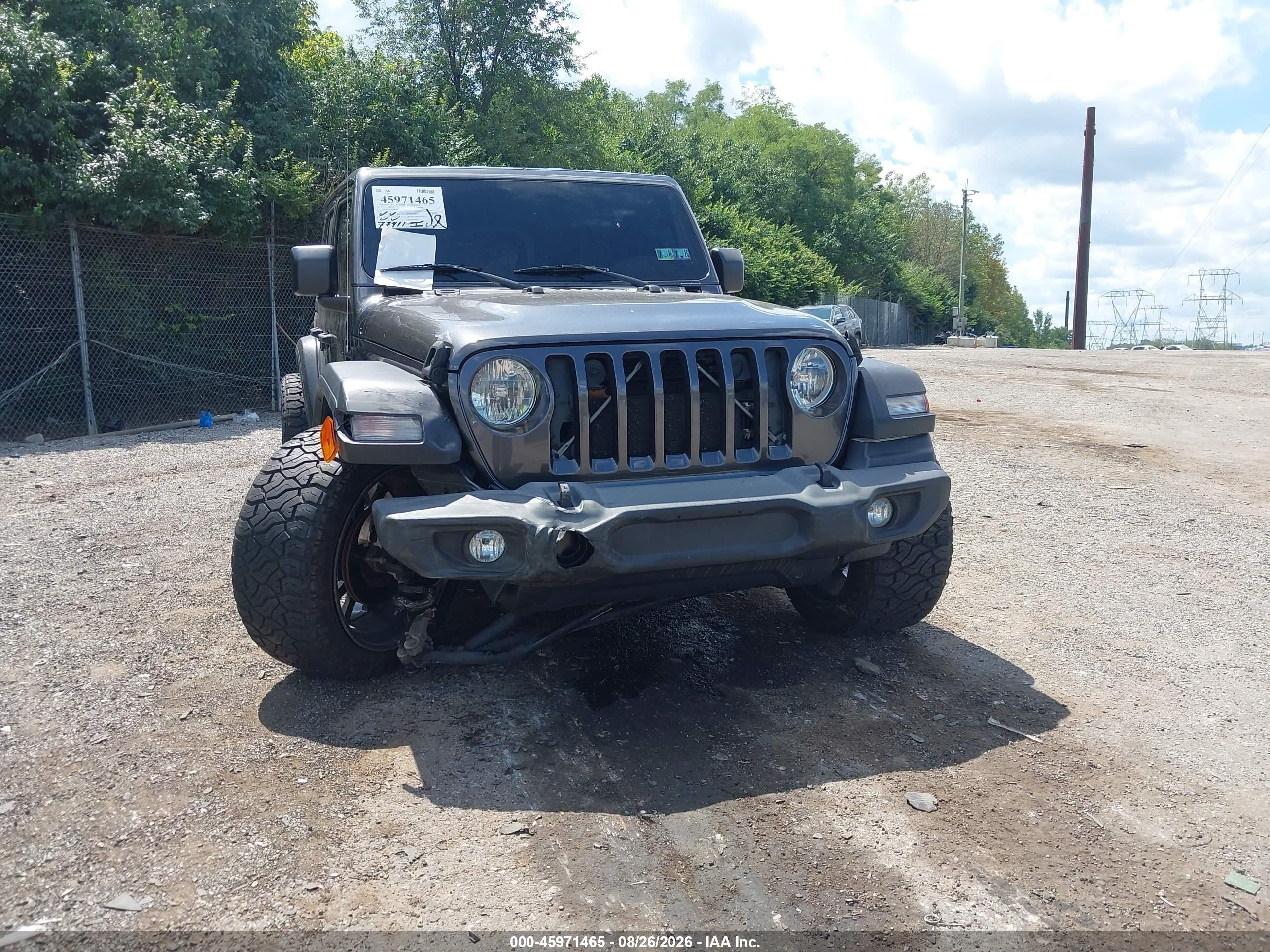 2019 Jeep Wrangler Unlimited Sport S 4x4 Серый vin: 1C4HJXDN1KW668470
