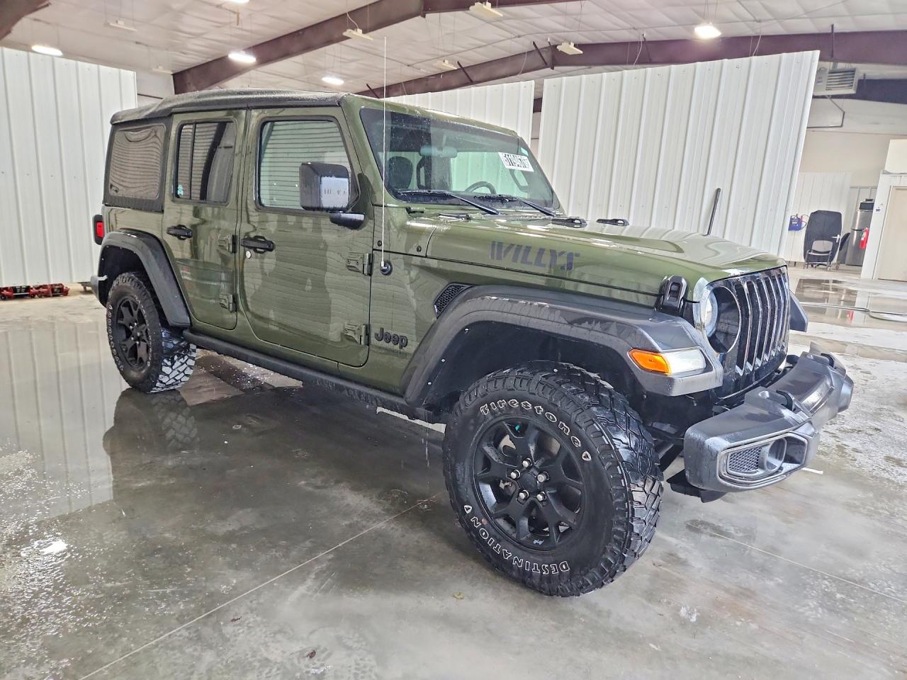 2021 Jeep Wrangler Unlimited Sport Green vin: 1C4HJXDN2MW744605
