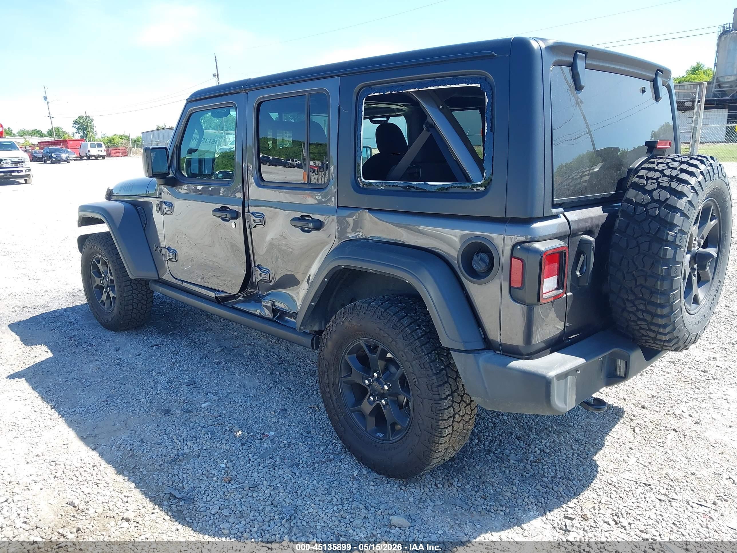 2022 Jeep Wrangler Unlimited Willys Sport 4x4 Серый vin: 1C4HJXDN5NW150978