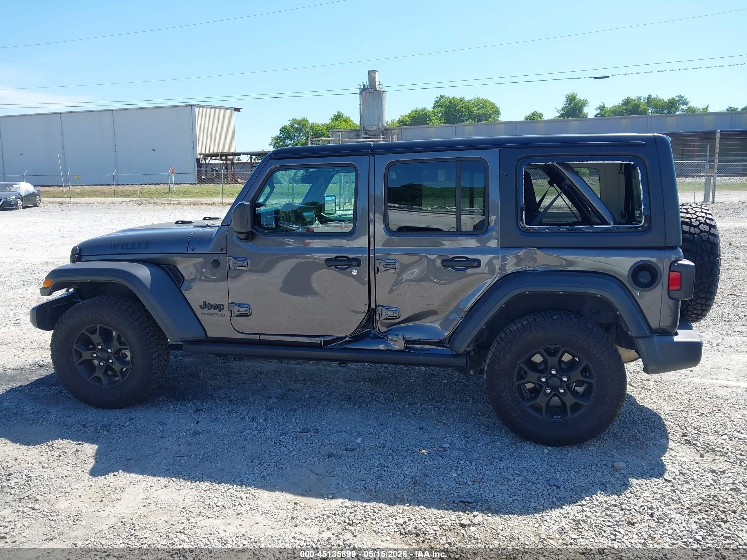 2022 Jeep Wrangler Unlimited Willys Sport 4x4 Серый vin: 1C4HJXDN5NW150978