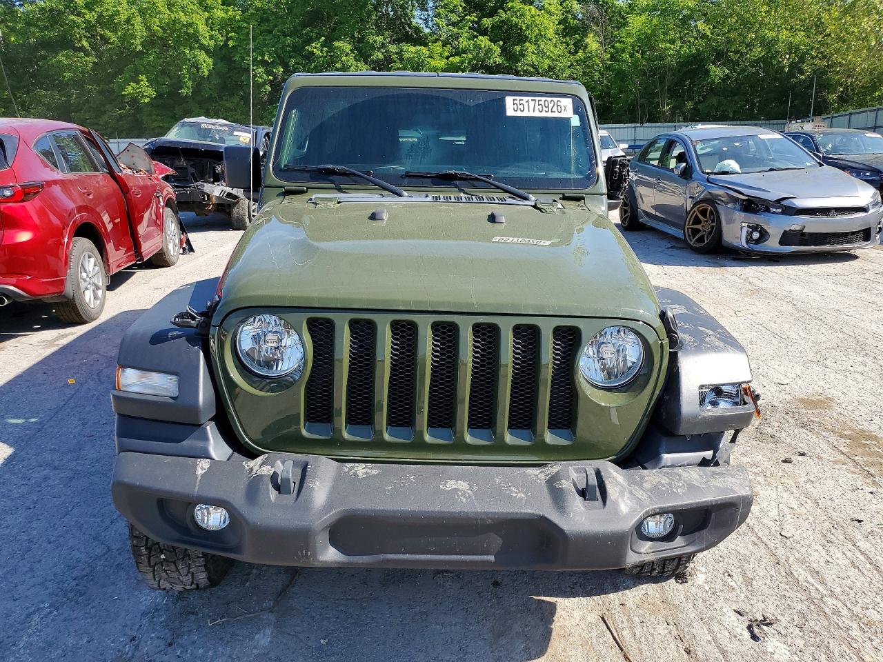 2021 Jeep Wrangler Unlimited Sport Зеленый vin: 1C4HJXDN6MW788655