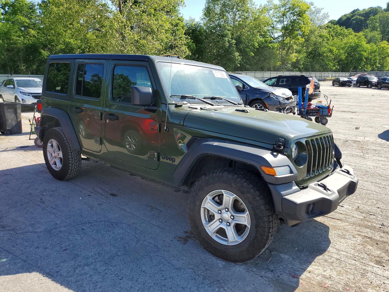 2021 Jeep Wrangler Unlimited Sport Зеленый vin: 1C4HJXDN6MW788655