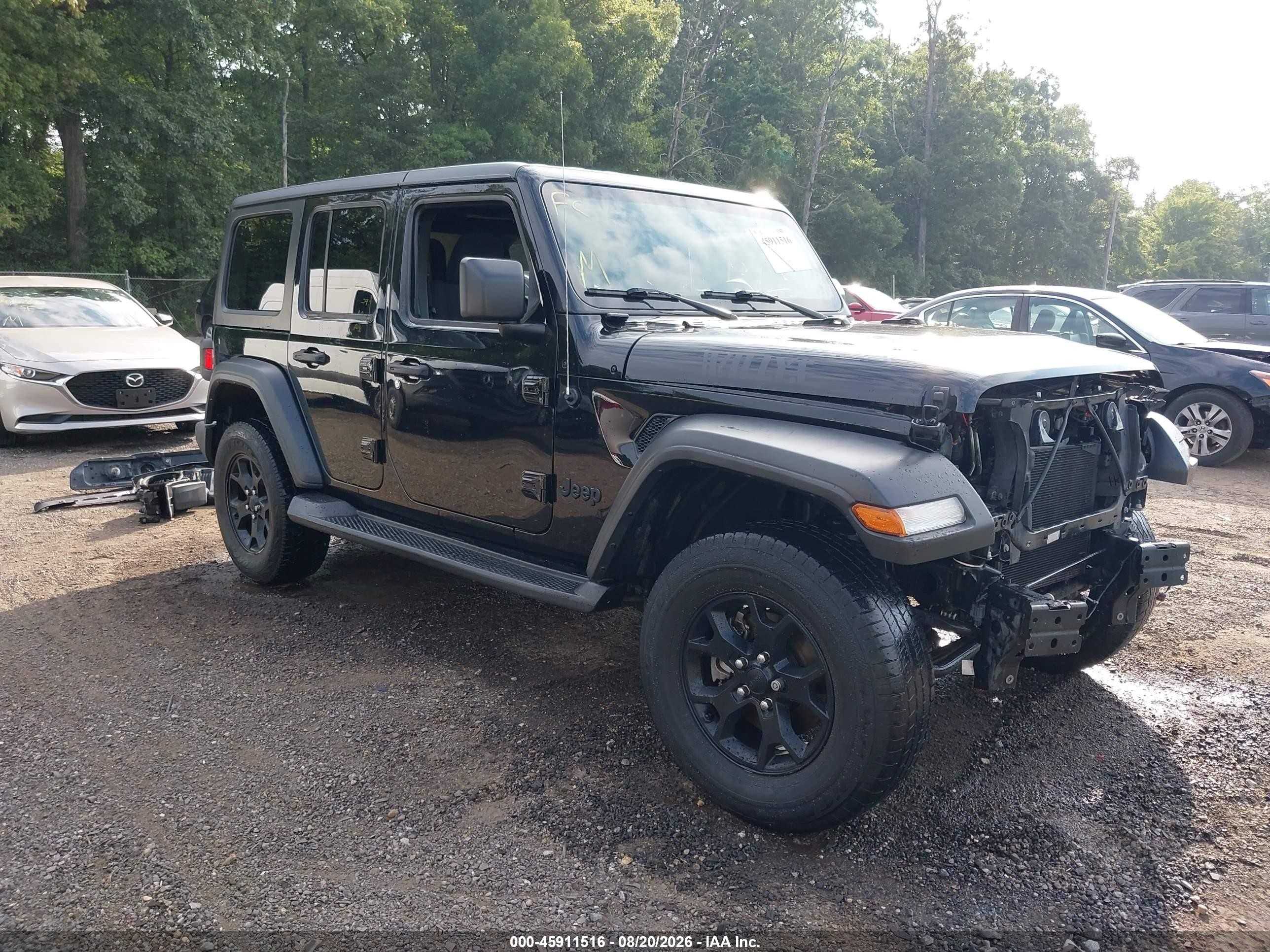 2022 Jeep Wrangler Unlimited Willys Sport 4x4 Black vin: 1C4HJXDN6NW258865