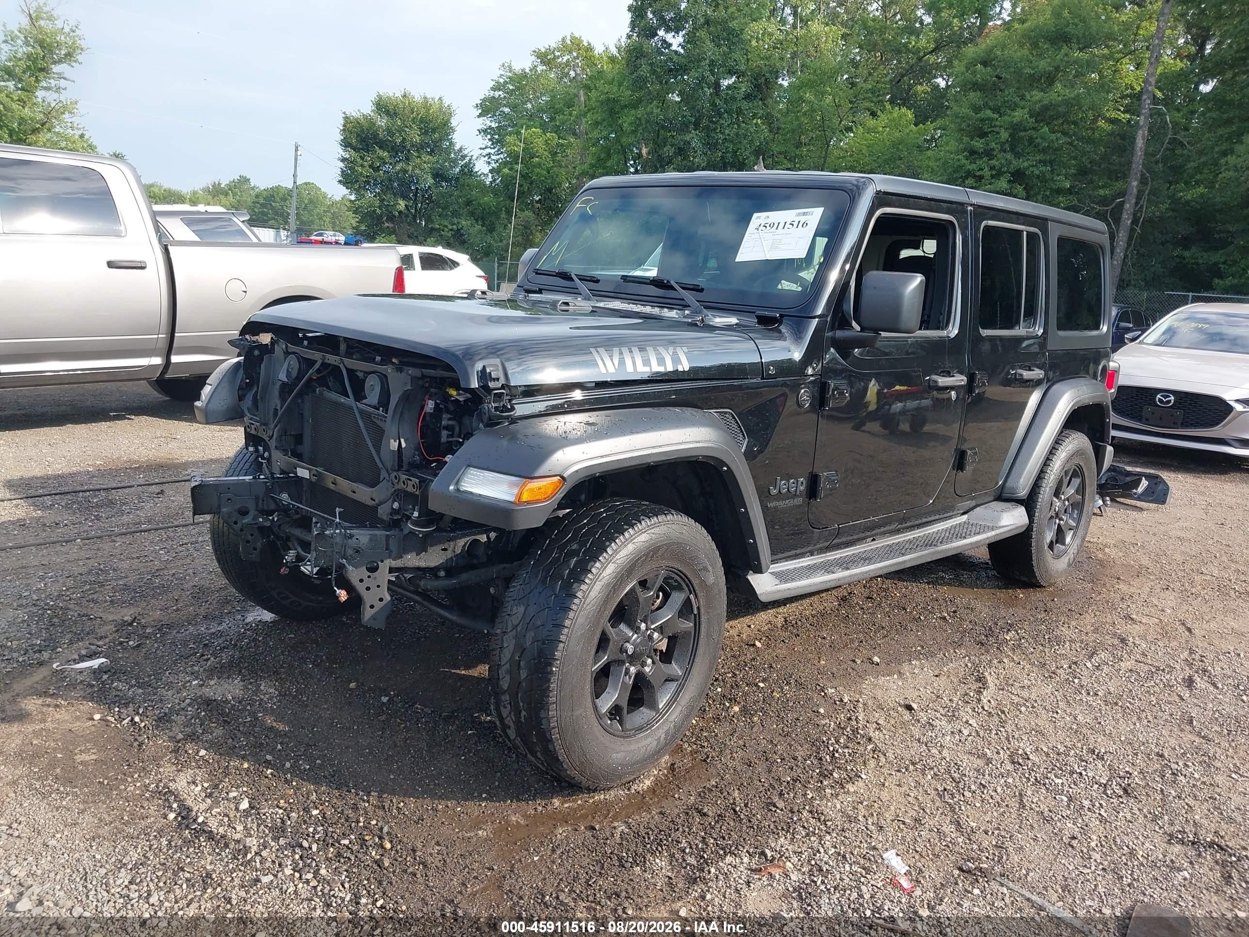 2022 Jeep Wrangler Unlimited Willys Sport 4x4 Black vin: 1C4HJXDN6NW258865