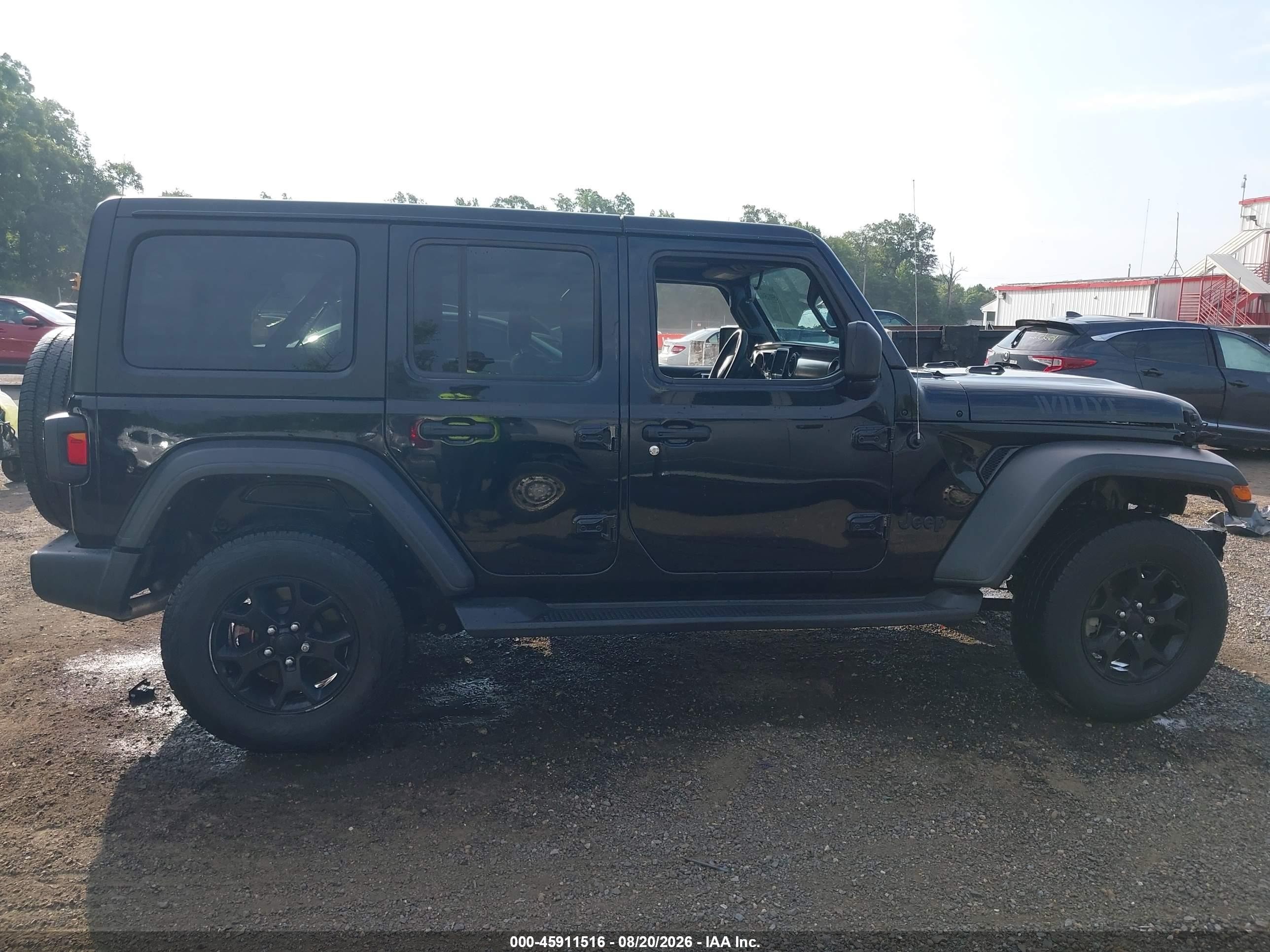 2022 Jeep Wrangler Unlimited Willys Sport 4x4 Black vin: 1C4HJXDN6NW258865
