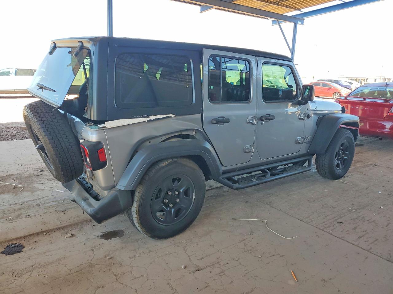 2018 Jeep Wrangler Unlimited Sport Gray vin: 1C4HJXDN7JW237789