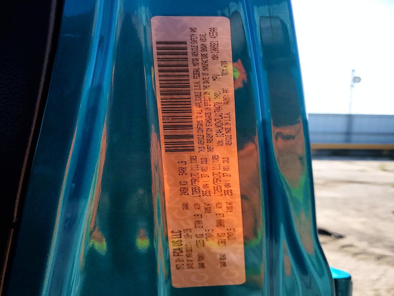2020 Jeep Wrangler Unlimited Sport Teal vin: 1C4HJXDN7LW170470