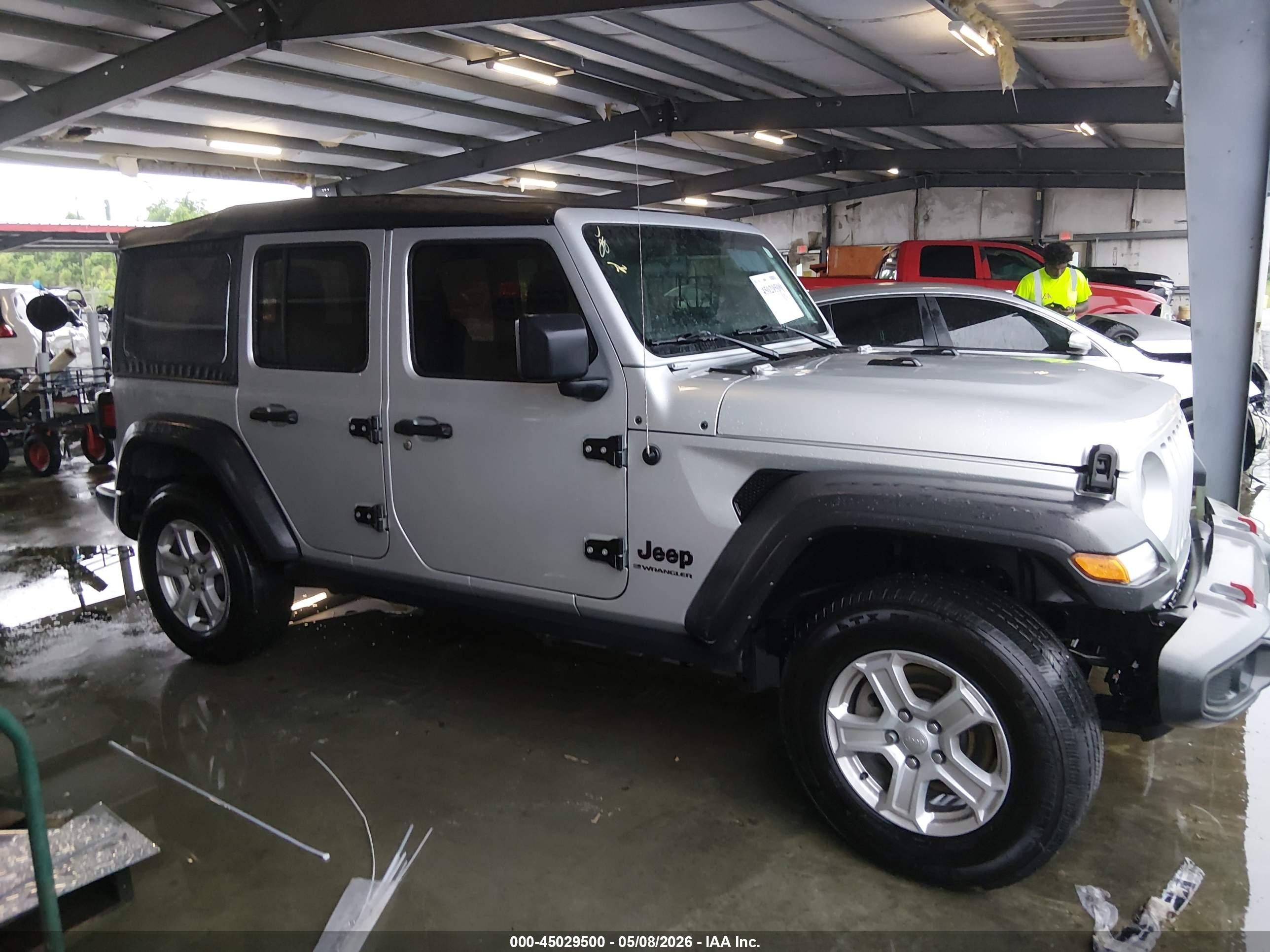 2023 Jeep Wrangler 4-door Sport S 4x4 Серебряный vin: 1C4HJXDN7PW595757