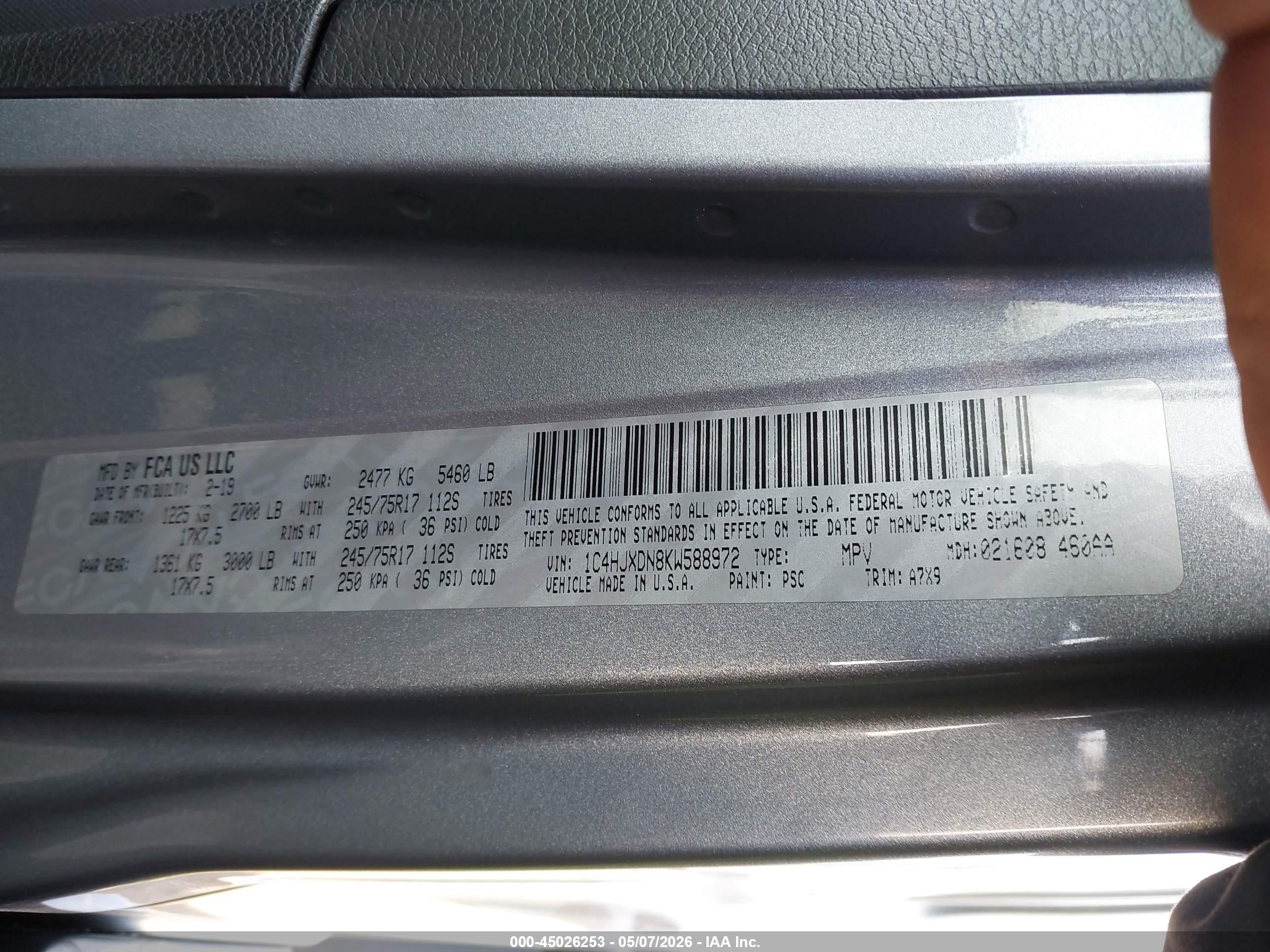 2019 Jeep Wrangler Unlimited Sport S 4x4 Silver vin: 1C4HJXDN8KW588972