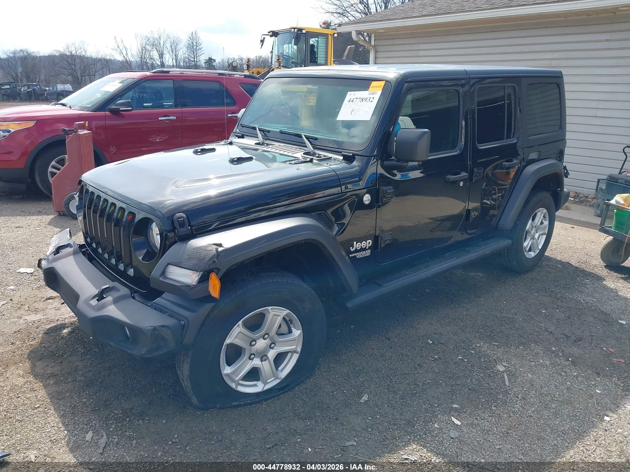 2020 Jeep Wrangler Unlimited Sport S 4x4 Black vin: 1C4HJXDN8LW166458