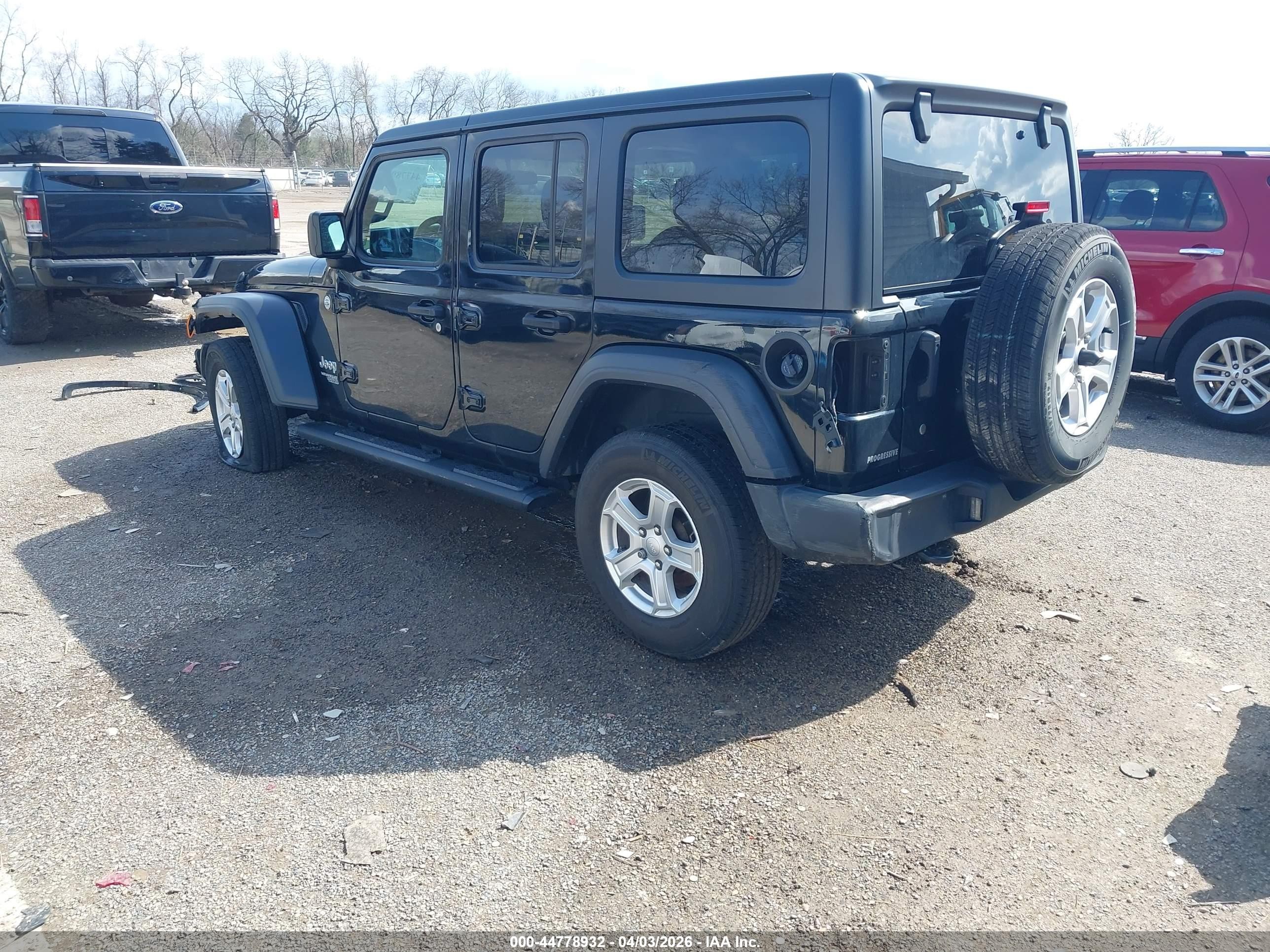 2020 Jeep Wrangler Unlimited Sport S 4x4 Black vin: 1C4HJXDN8LW166458