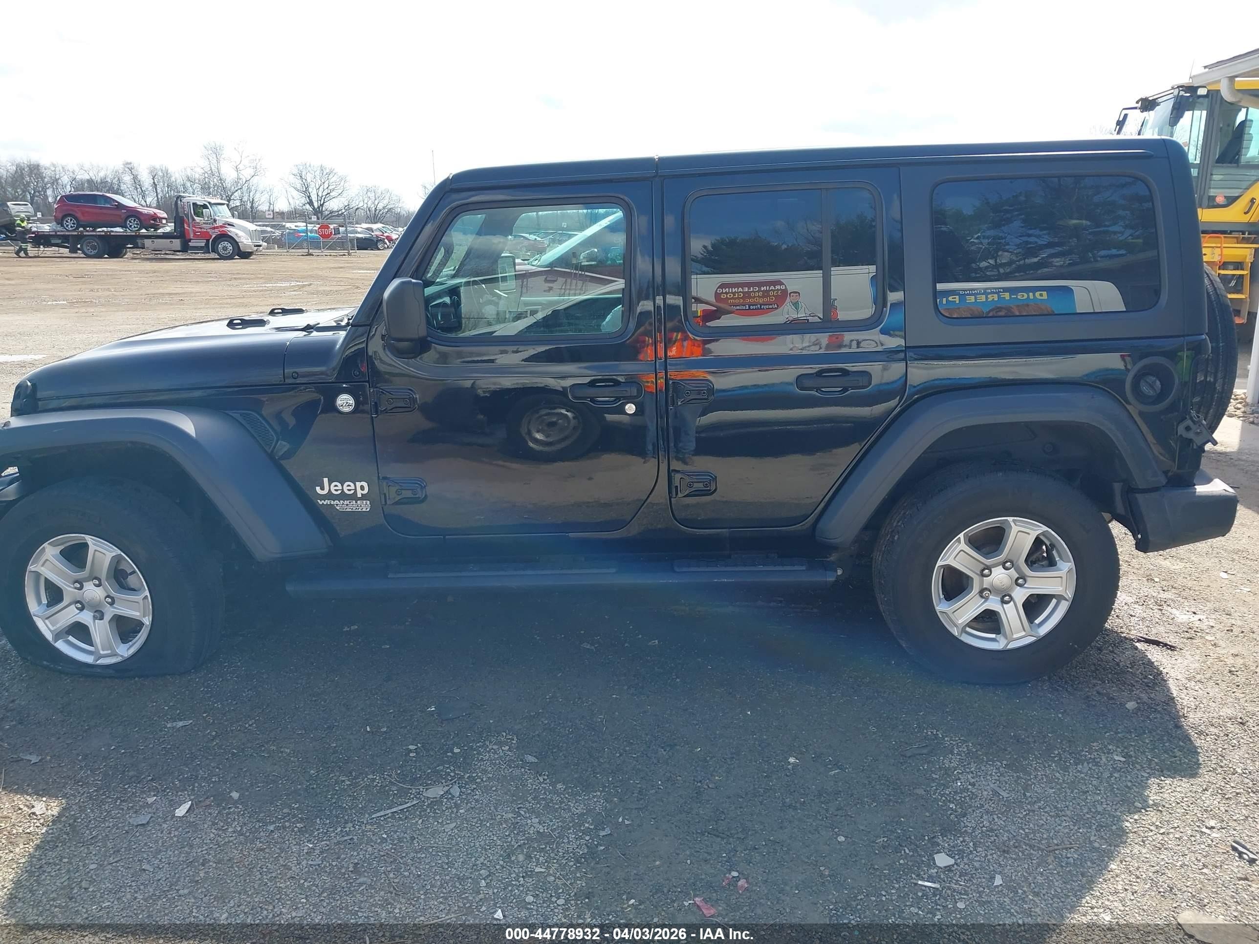 2020 Jeep Wrangler Unlimited Sport S 4x4 Black vin: 1C4HJXDN8LW166458