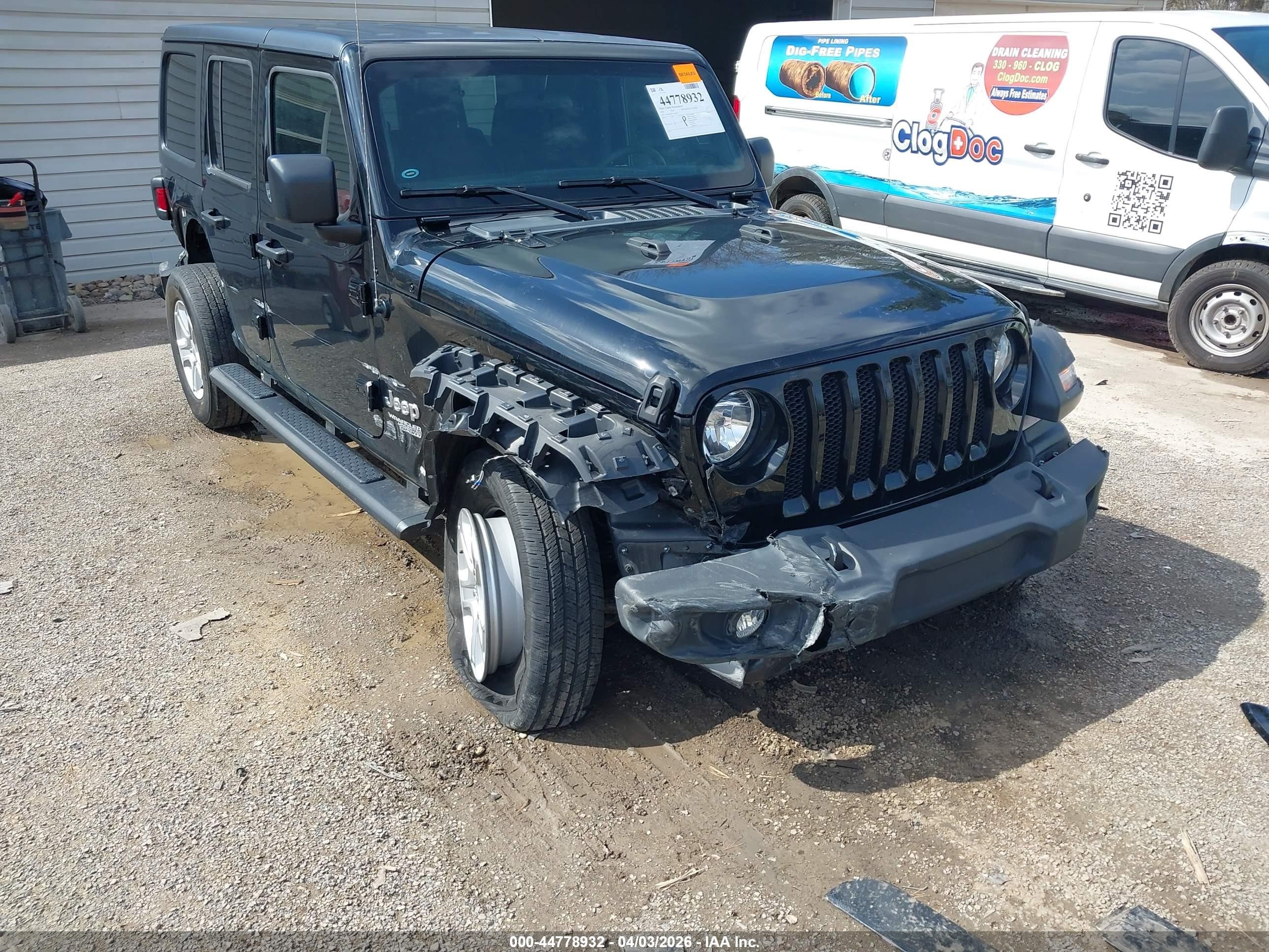 2020 Jeep Wrangler Unlimited Sport S 4x4 Black vin: 1C4HJXDN8LW166458