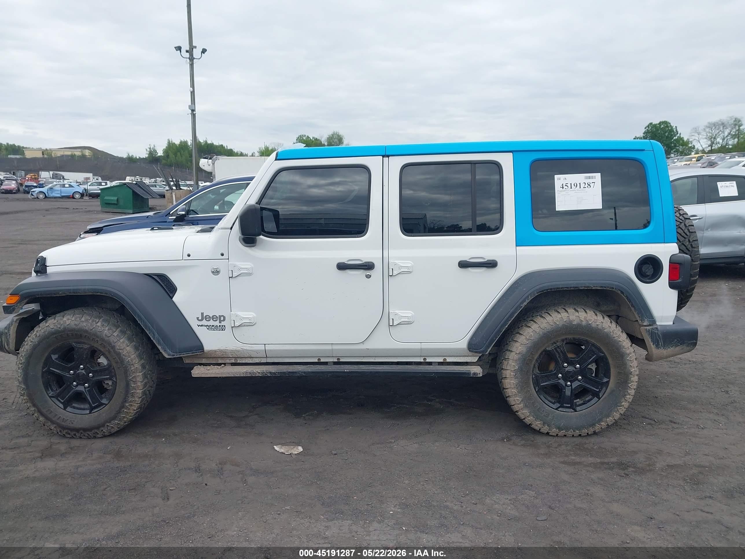 2020 Jeep Wrangler Unlimited Sport S 4x4 White vin: 1C4HJXDN8LW286857
