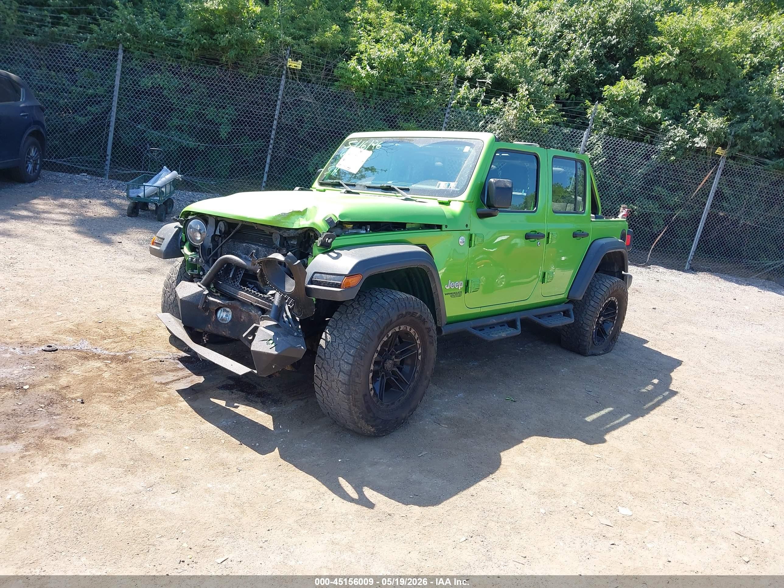 2018 Jeep Wrangler Unlimited Sport 4x4 Green vin: 1C4HJXDN9JW297198