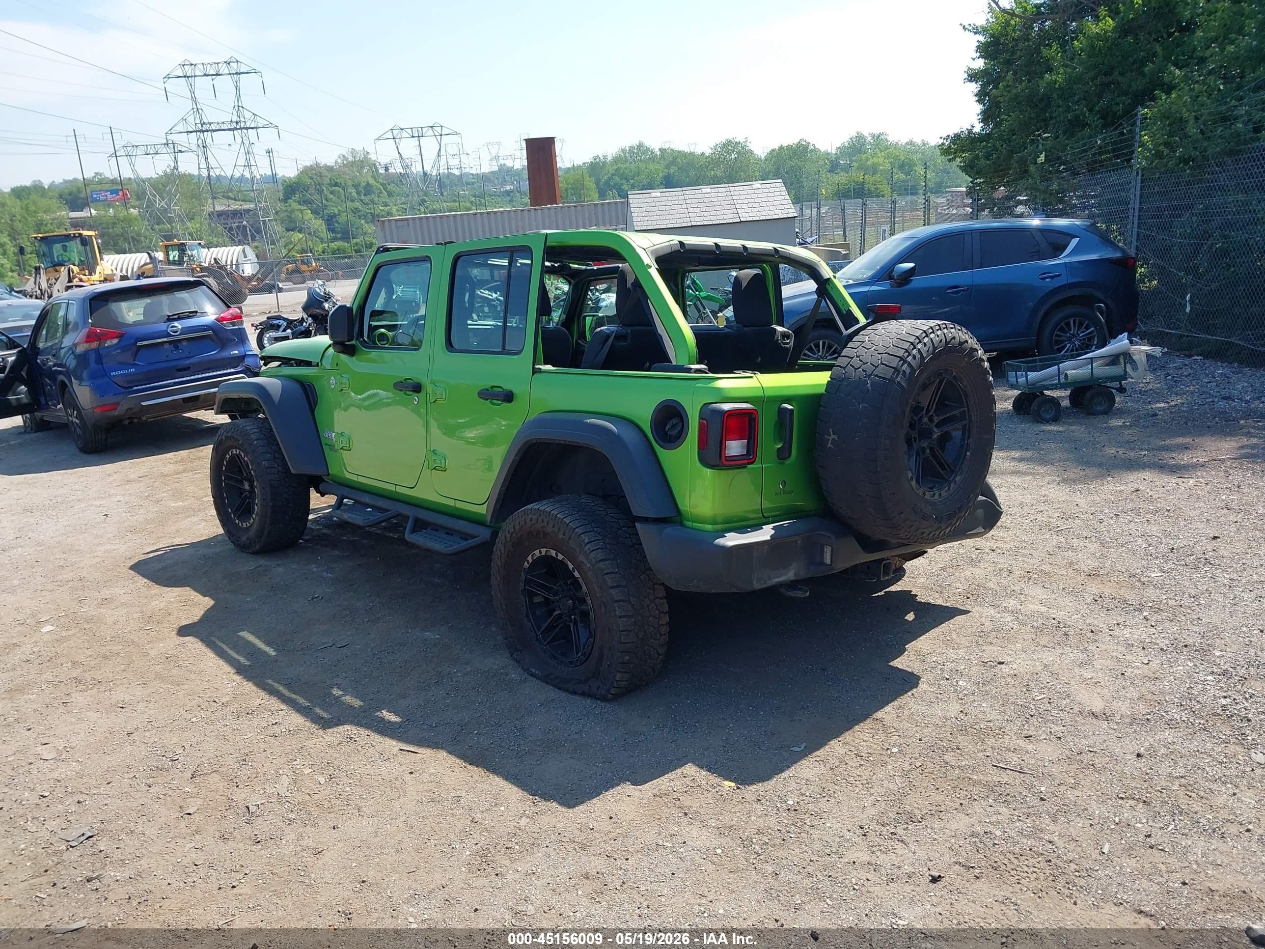 2018 Jeep Wrangler Unlimited Sport 4x4 Green vin: 1C4HJXDN9JW297198