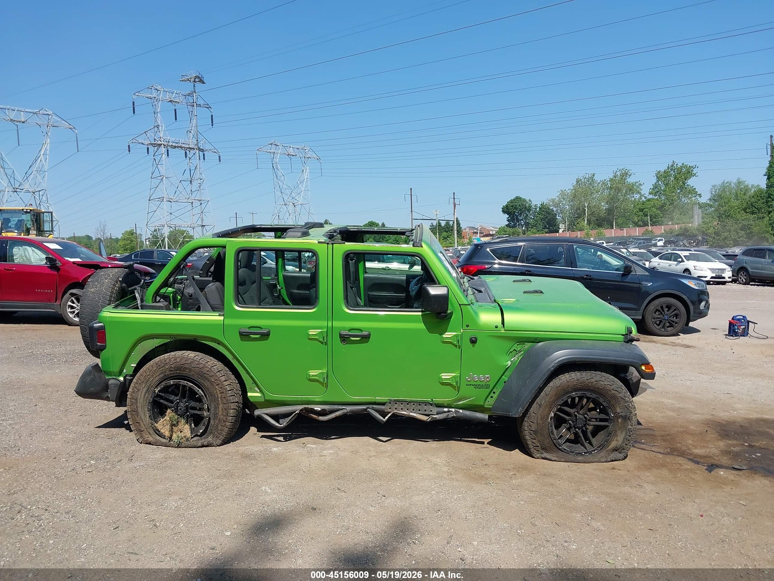 2018 Jeep Wrangler Unlimited Sport 4x4 Green vin: 1C4HJXDN9JW297198