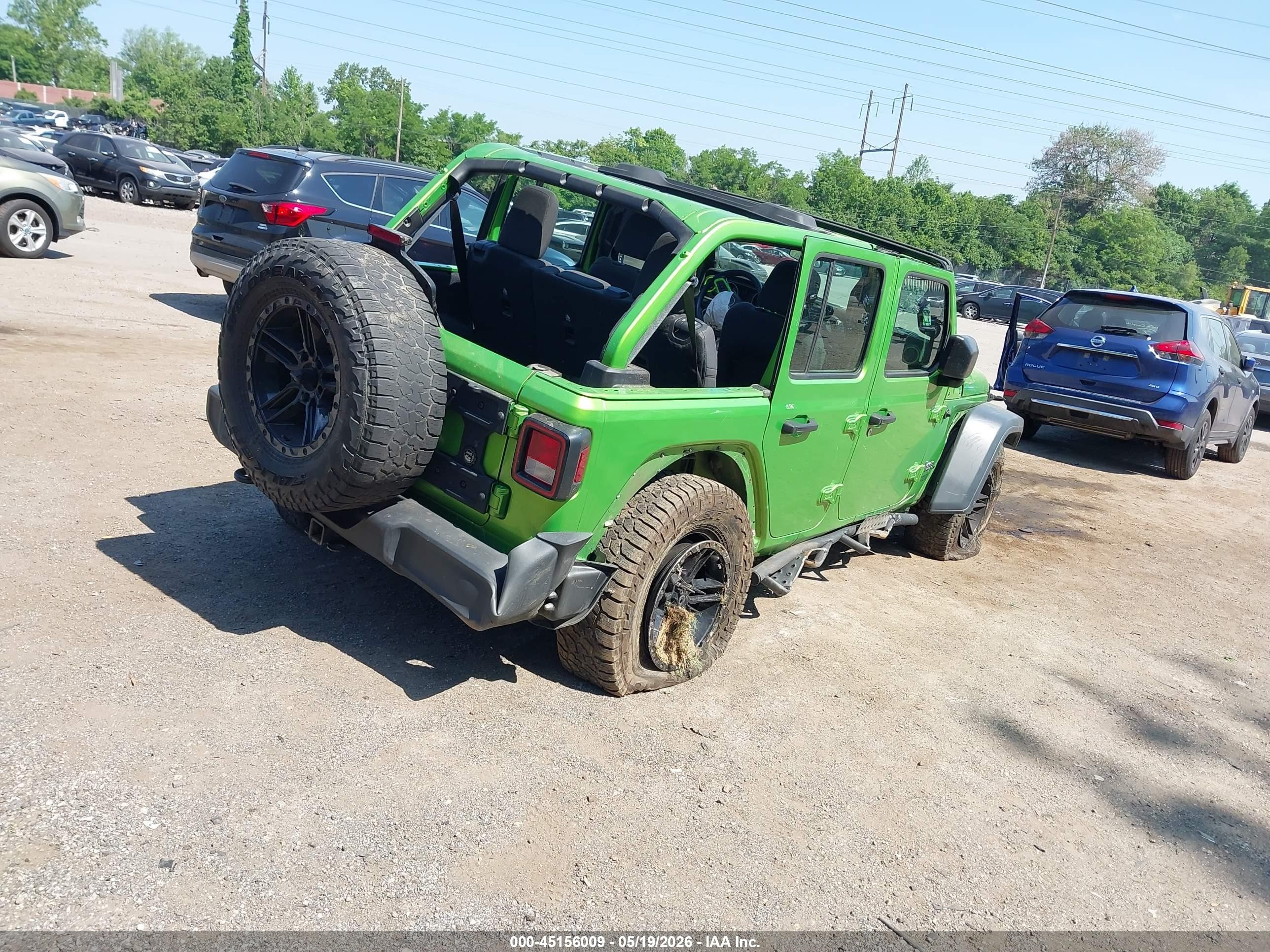 2018 Jeep Wrangler Unlimited Sport 4x4 Green vin: 1C4HJXDN9JW297198