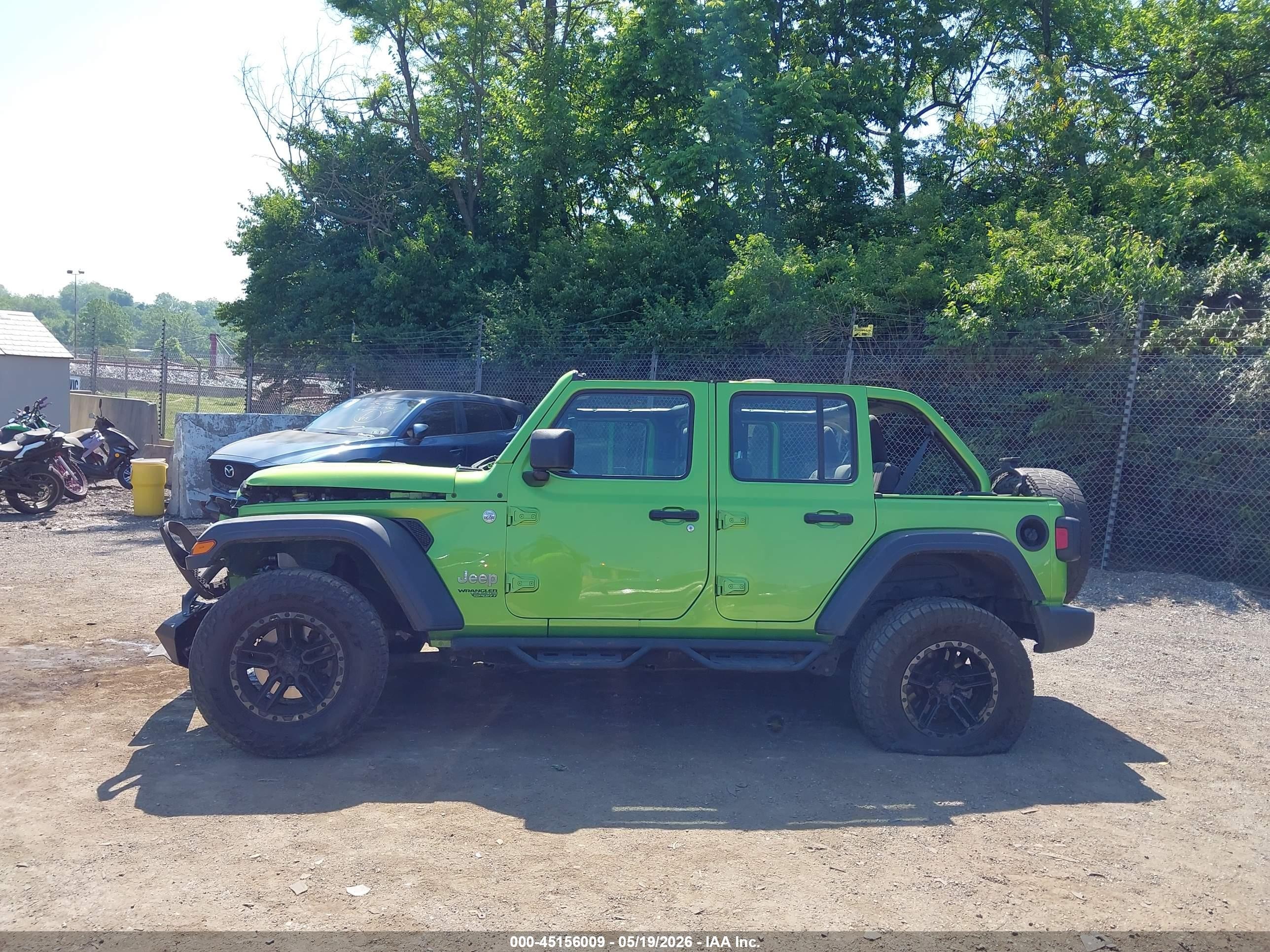 2018 Jeep Wrangler Unlimited Sport 4x4 Green vin: 1C4HJXDN9JW297198
