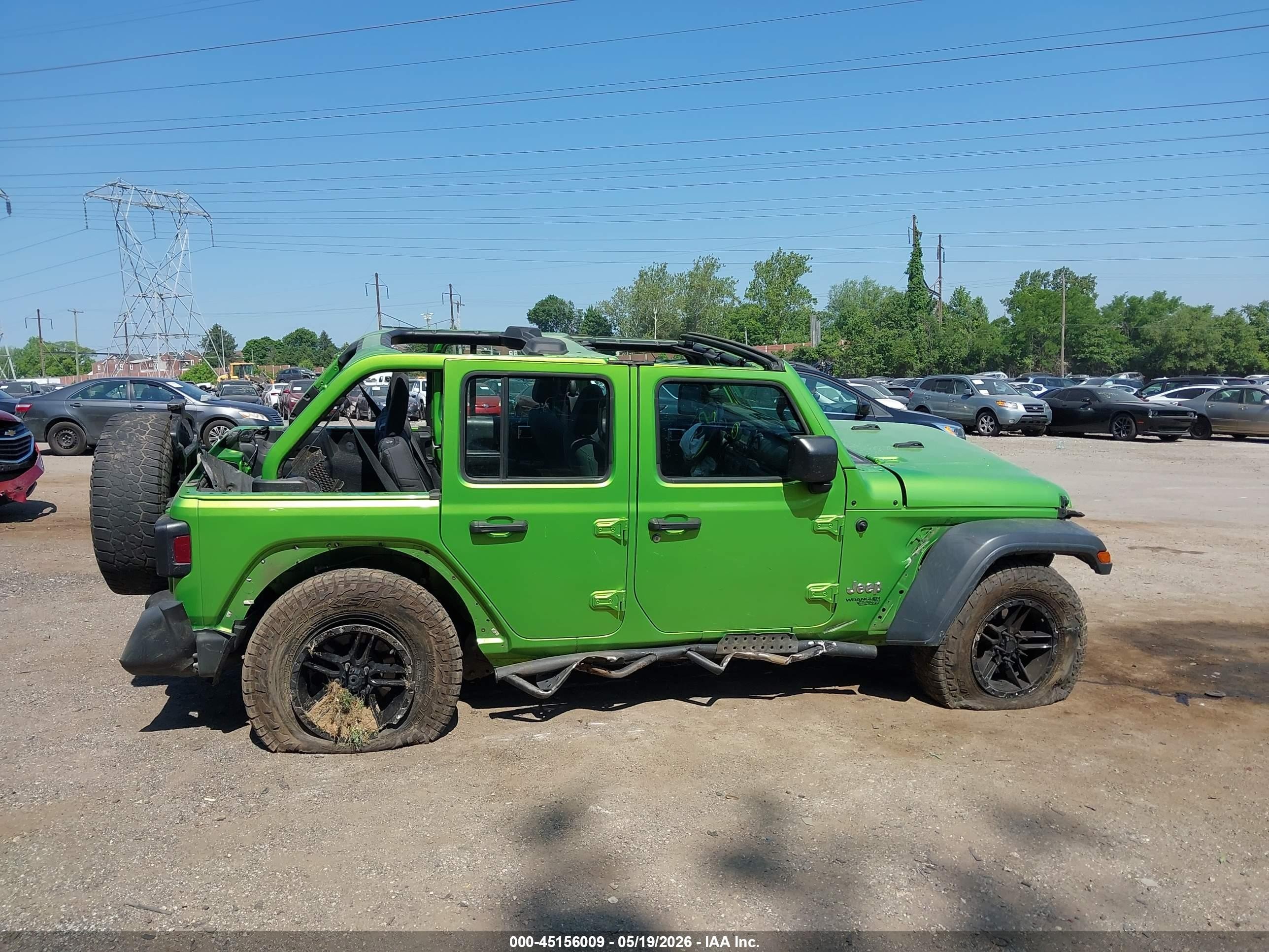 2018 Jeep Wrangler Unlimited Sport 4x4 Green vin: 1C4HJXDN9JW297198