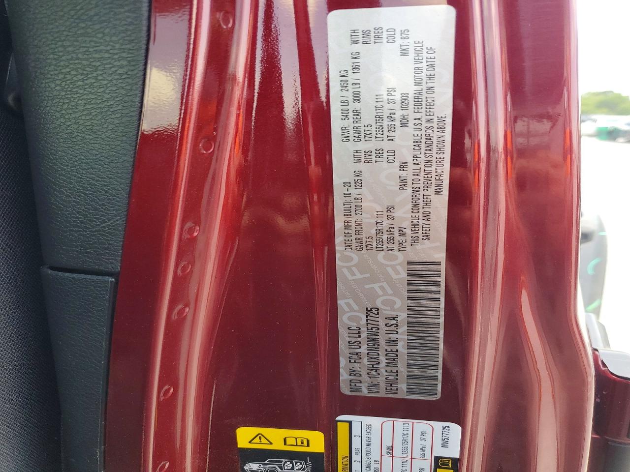 2021 Jeep Wrangler Unlimited Sport Maroon vin: 1C4HJXDN9MW577725