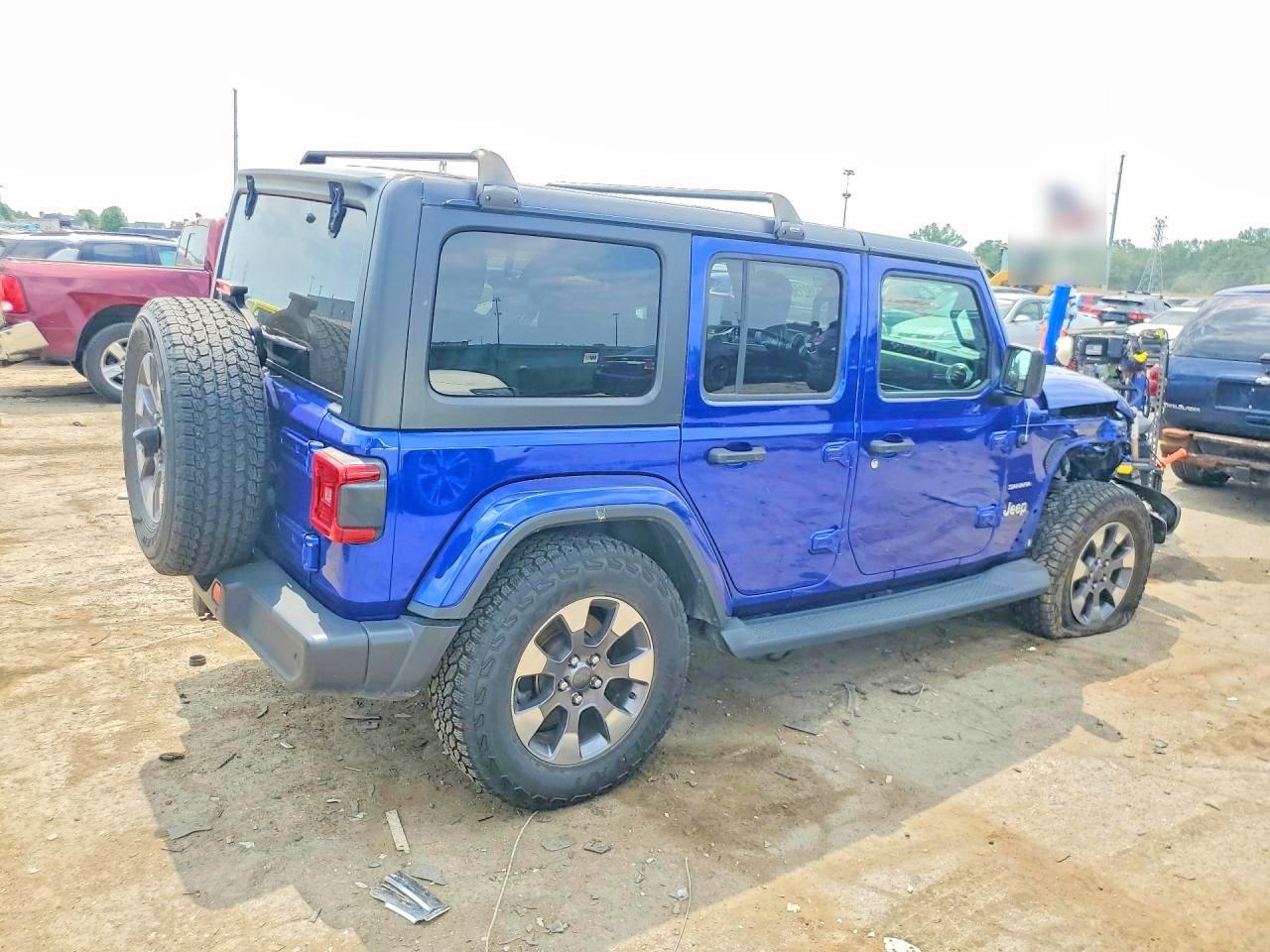 2019 Jeep Wrangler Unlimited Sahara Синий vin: 1C4HJXEG0KW660313