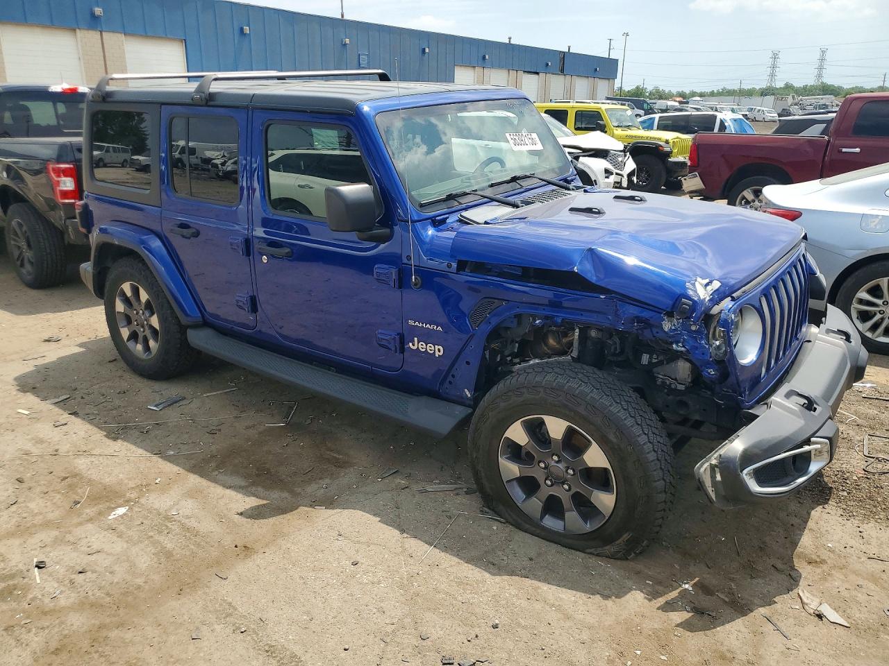 2019 Jeep Wrangler Unlimited Sahara Синий vin: 1C4HJXEG0KW660313