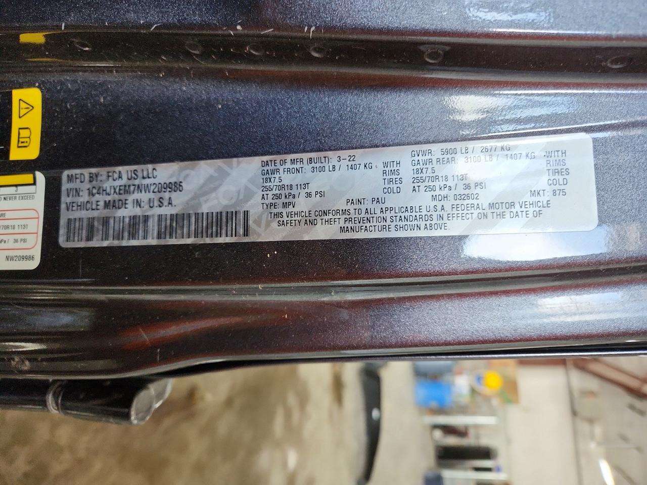 2022 Jeep Wrangler Unlimited Sahara Charcoal vin: 1C4HJXEM7NW209986