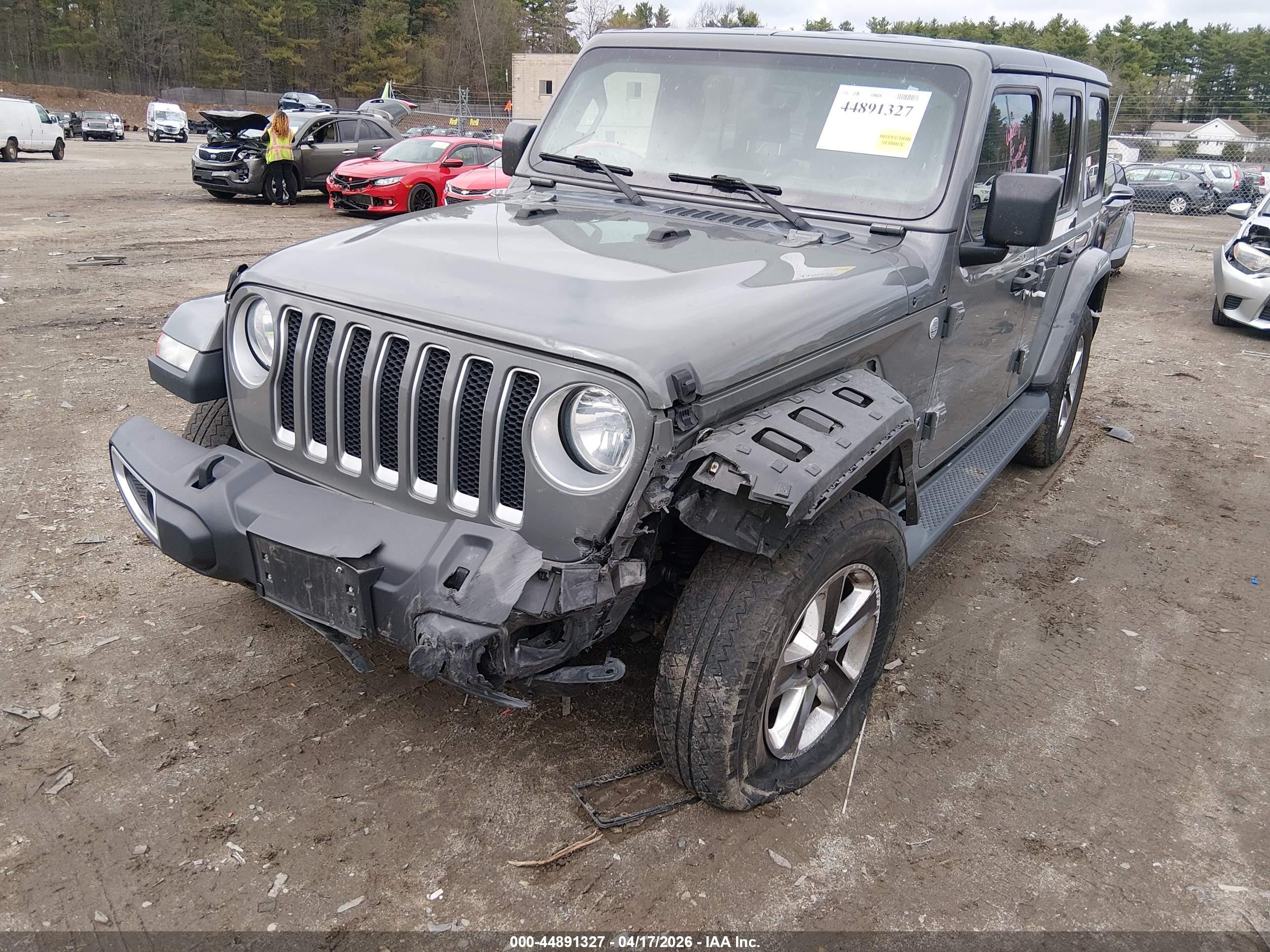 2019 Jeep Wrangler Unlimited Sahara 4x4 Gray vin: 1C4HJXEN0KW512449