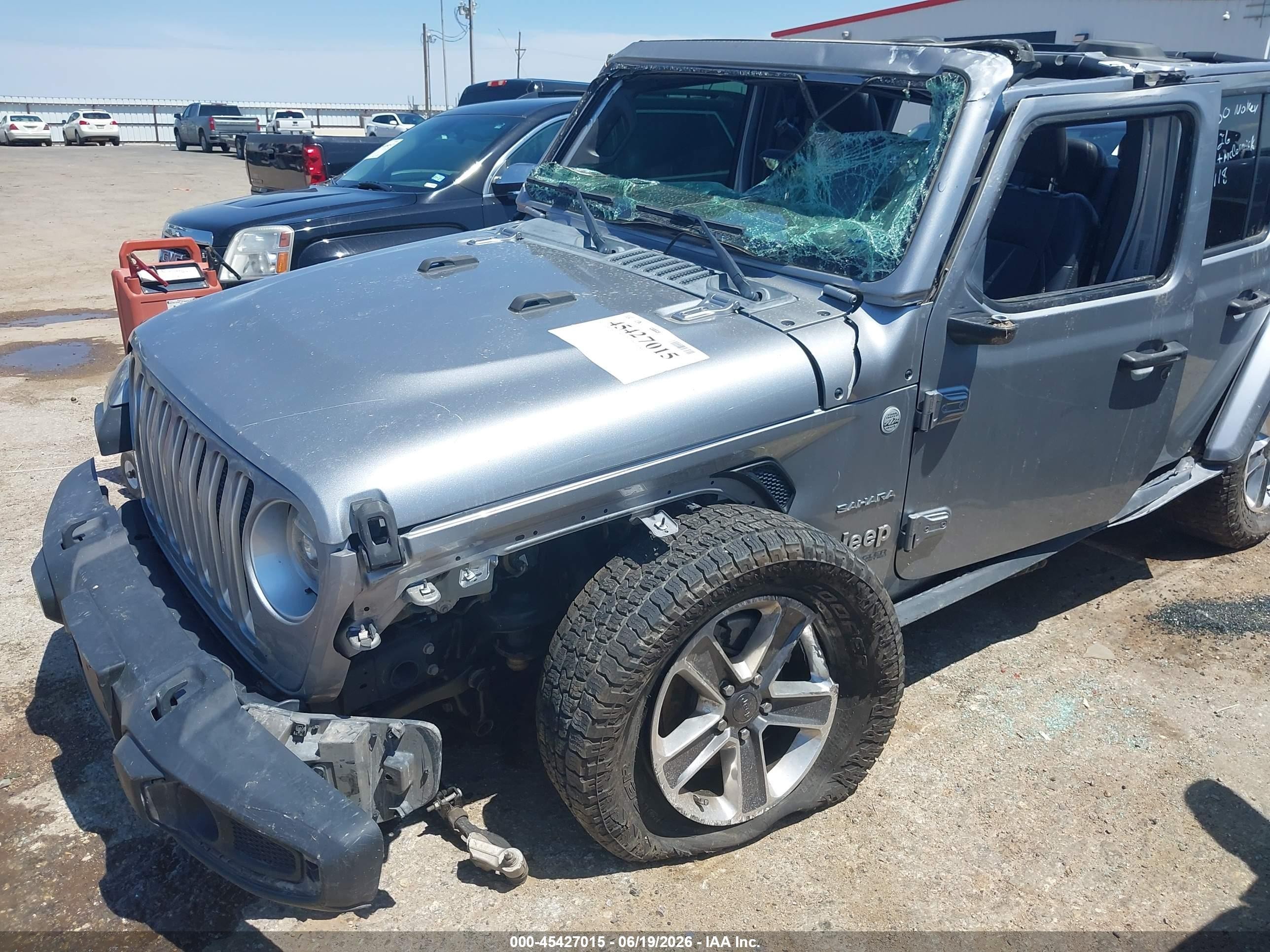 2019 Jeep Wrangler Unlimited Sahara 4x4 Gray vin: 1C4HJXEN0KW690118