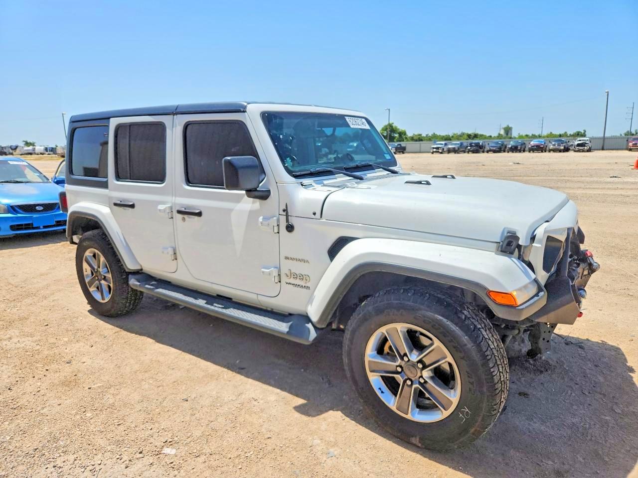 2020 Jeep Wrangler Unlimited Sahara White vin: 1C4HJXEN3LW230145