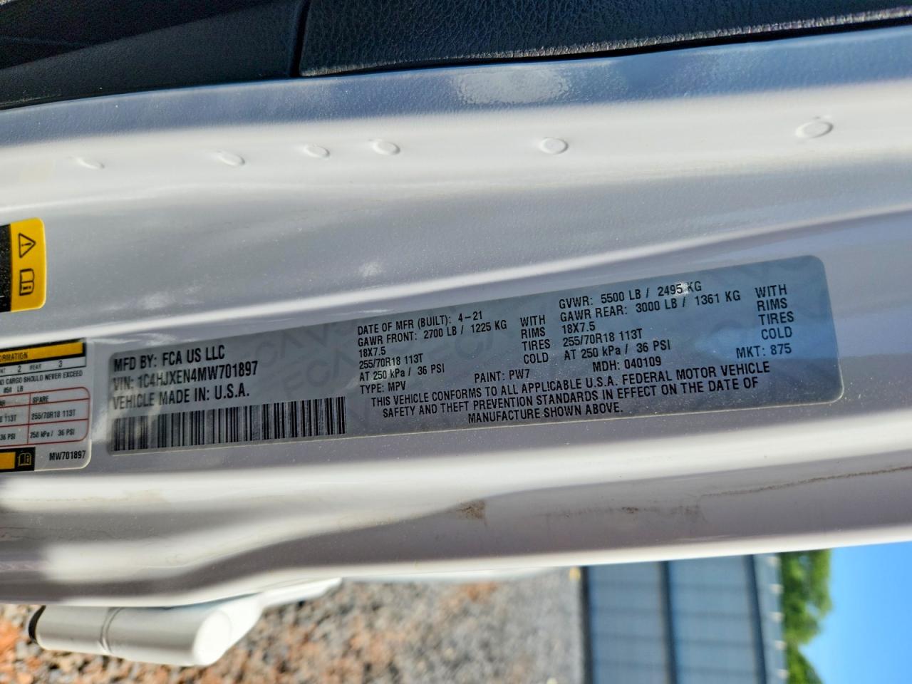 2021 Jeep Wrangler Unlimited Sahara White vin: 1C4HJXEN4MW701897