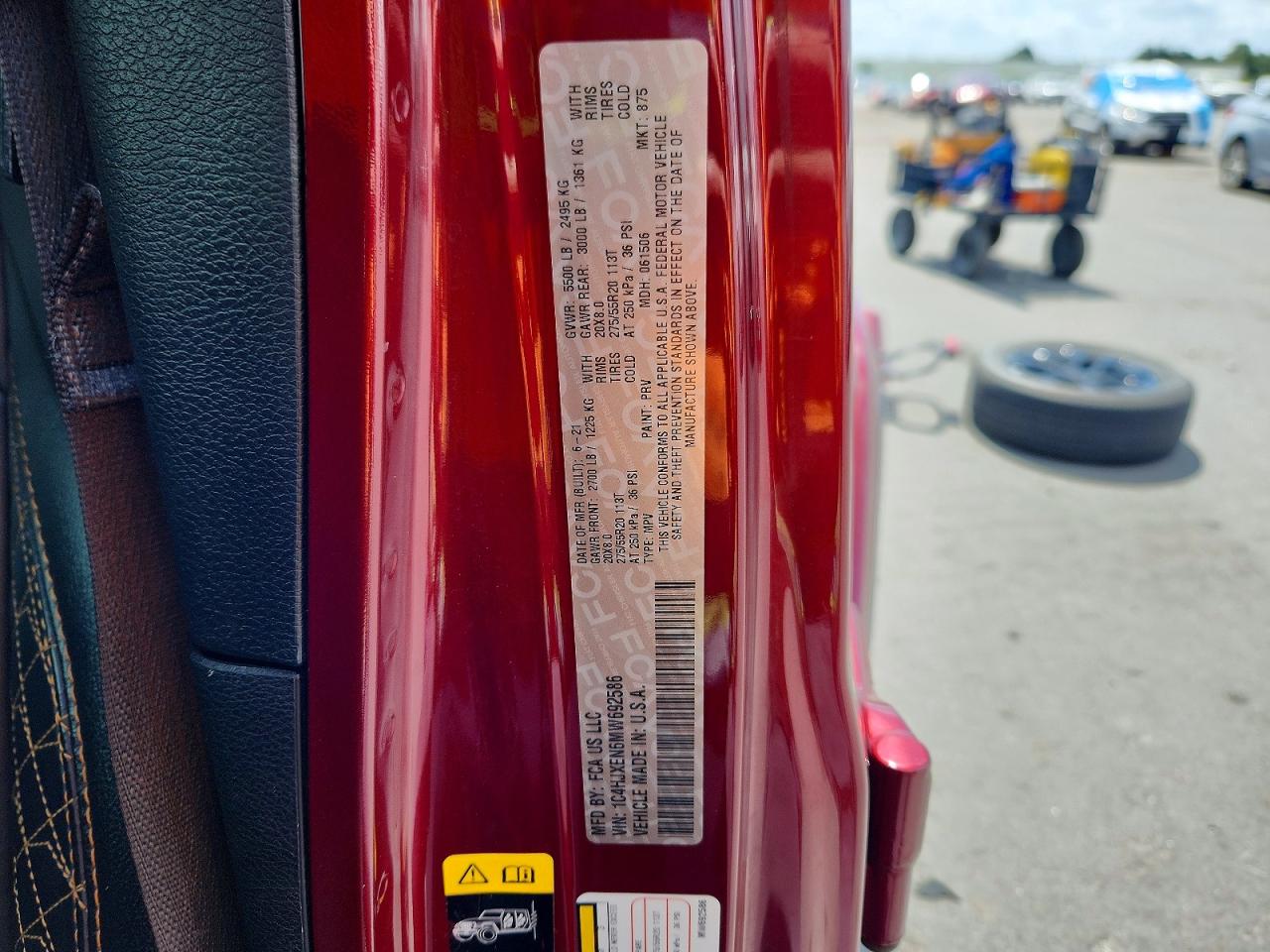 2021 Jeep Wrangler Unlimited Sahara Red vin: 1C4HJXEN6MW692586