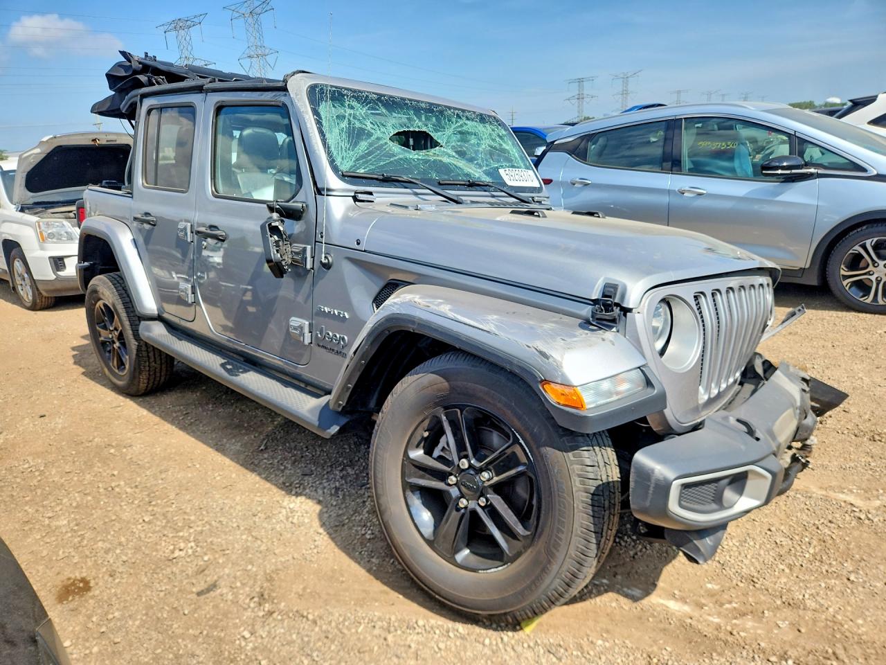2020 Jeep Wrangler Unlimited Sahara Silver vin: 1C4HJXENXLW203301