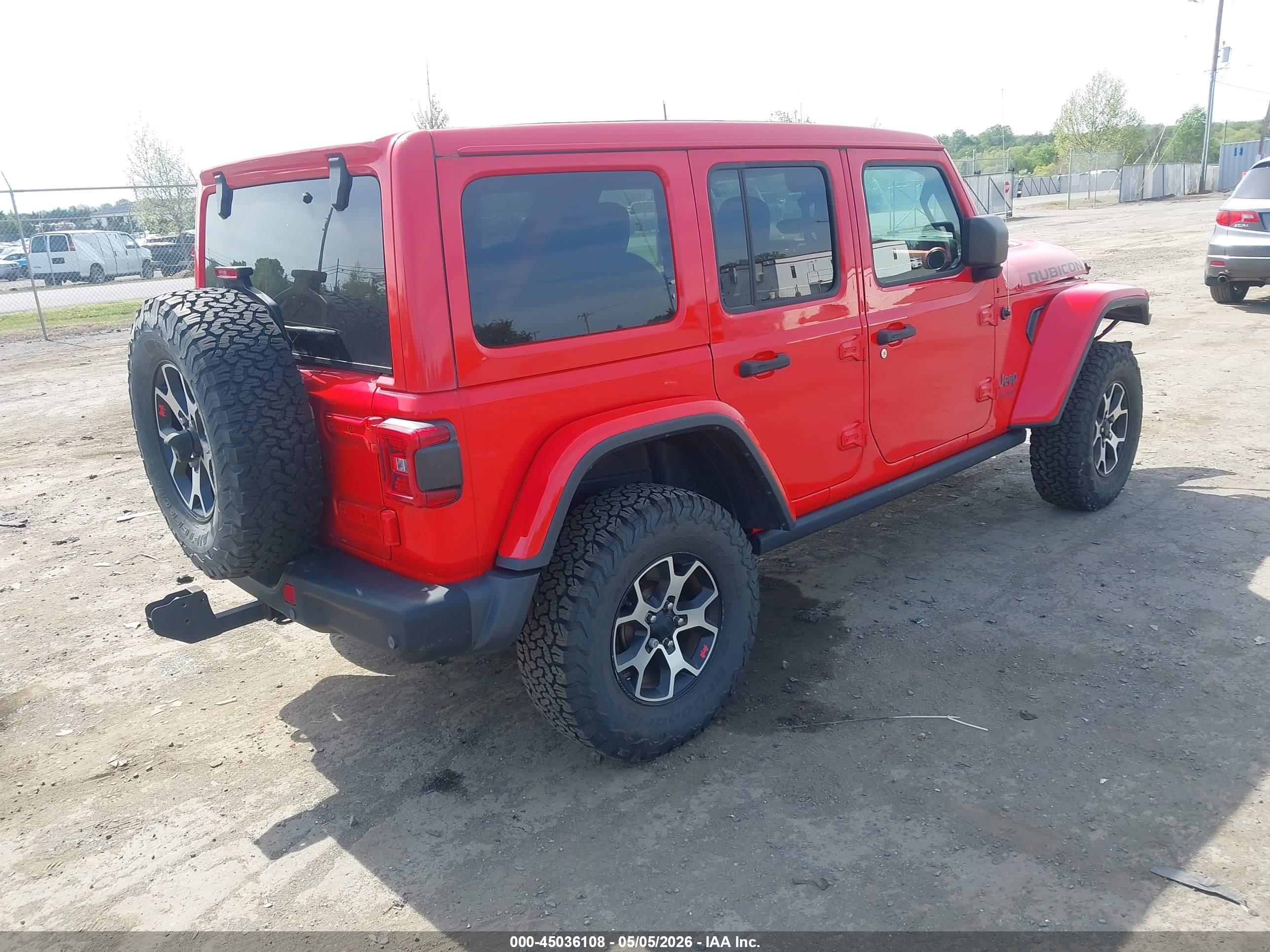 2020 Jeep Wrangler Unlimited Rubicon 4x4 Красный vin: 1C4HJXFG0LW312995